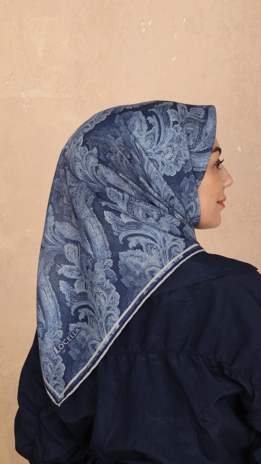 Locella Soft Pamuk Eşarp Koyu Mavi-17