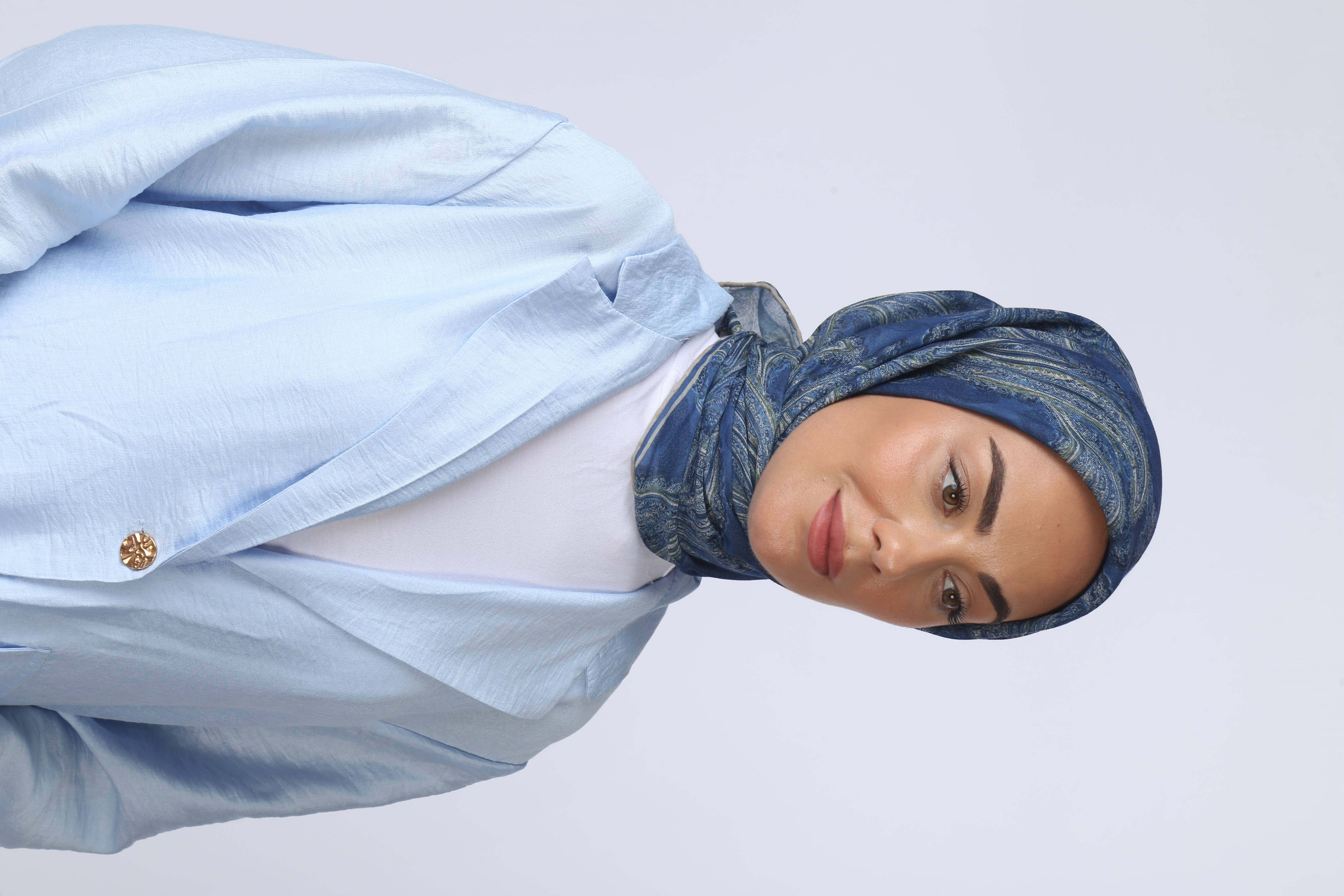 Locella Soft Pamuk Eşarp İndigo Mavi