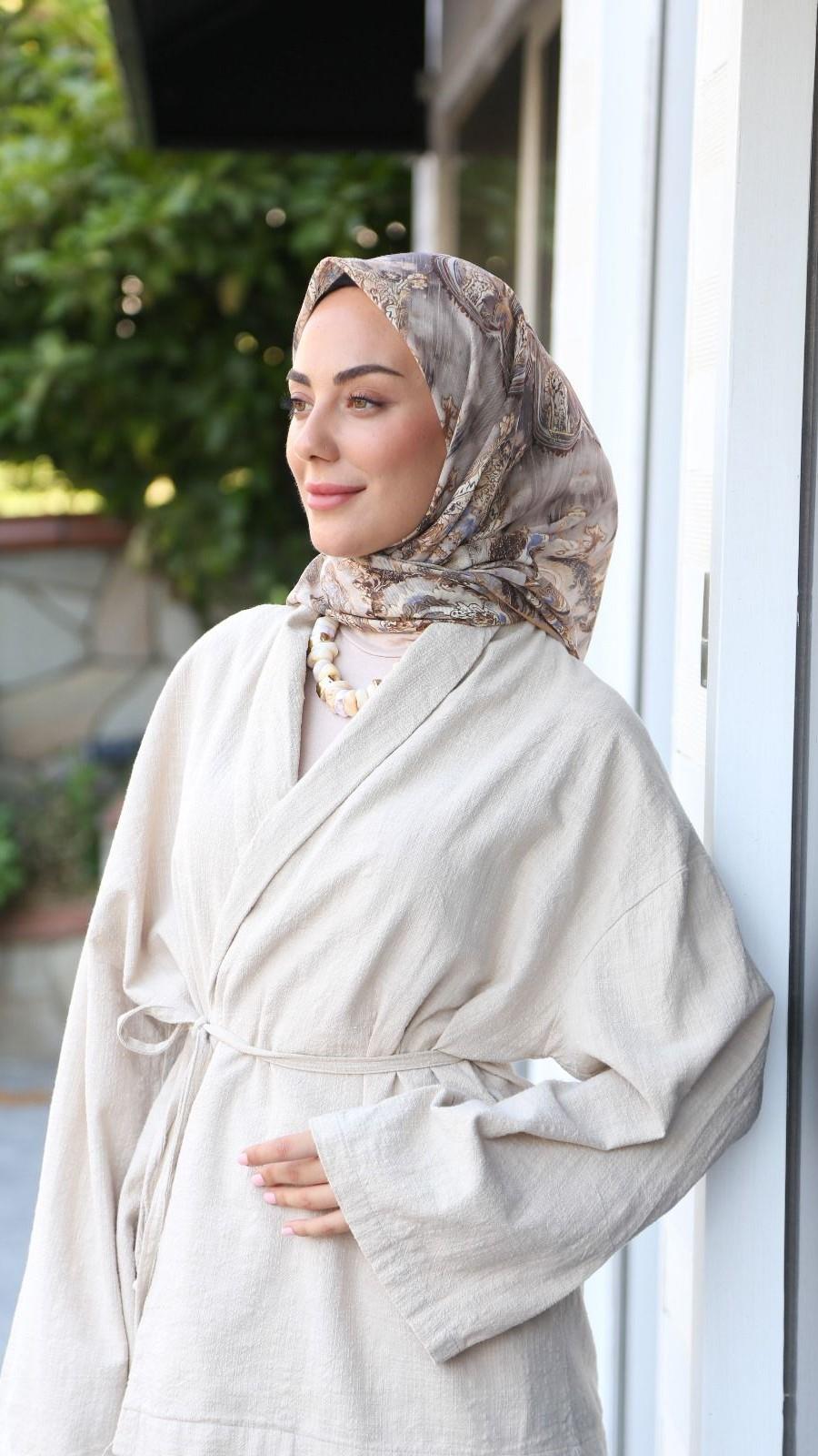 Locella Soft Pamuk Eşarp Bej-10