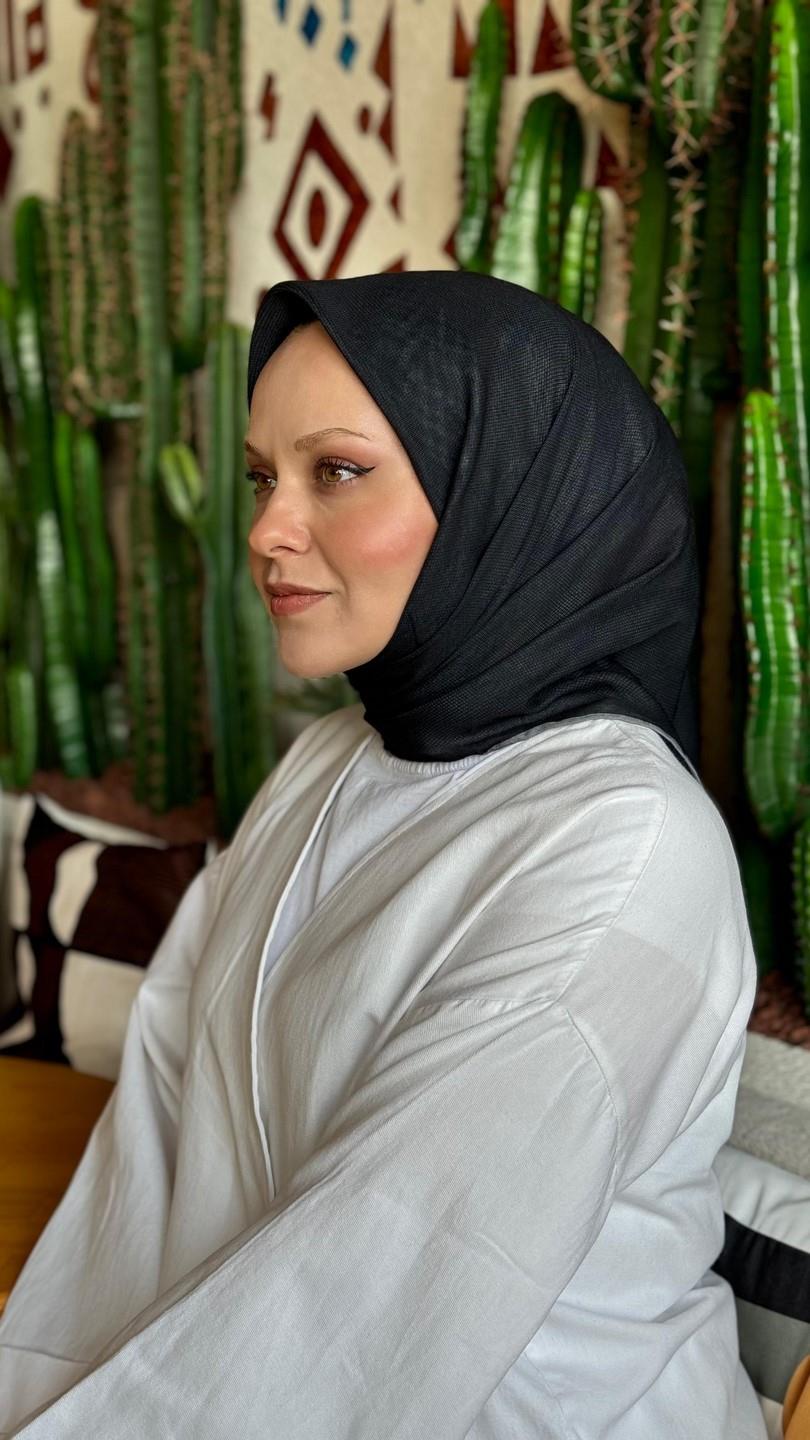 Locella Soft Pamuk Eşarp Siyah-10