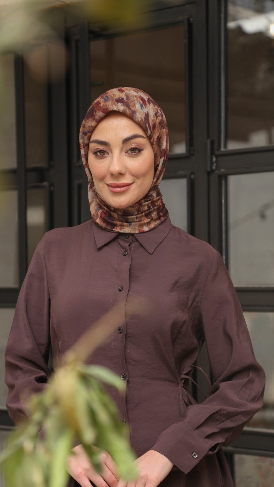 Locella Soft Pamuk Eşarp Kahve