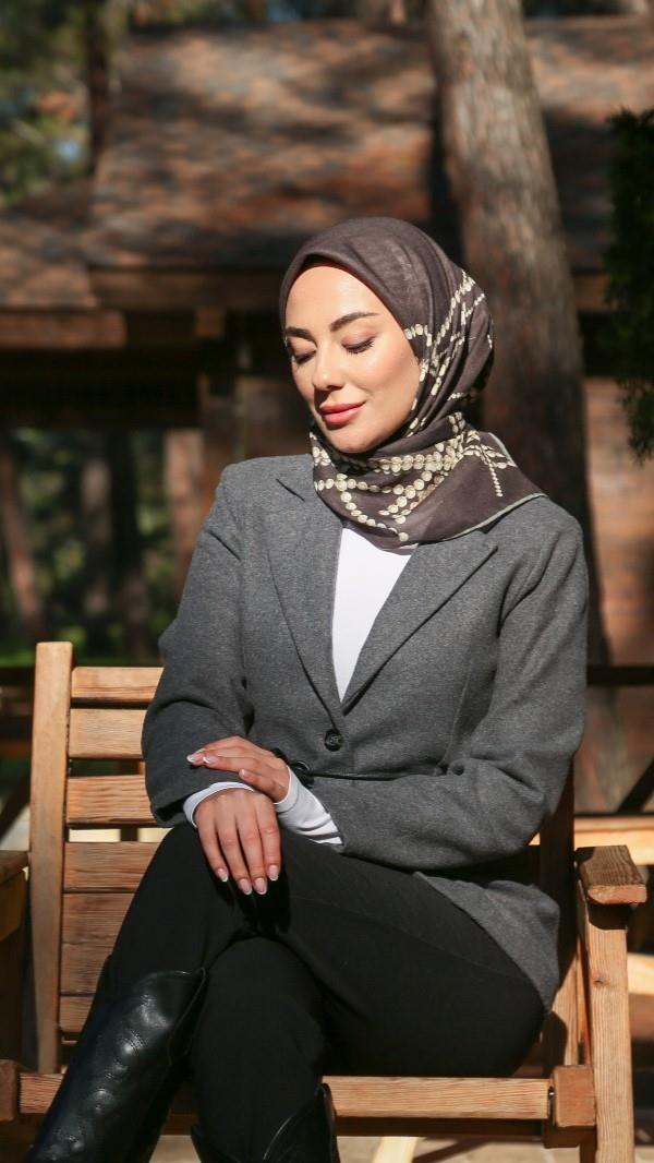 Locella Soft Pamuk Eşarp Kahve
