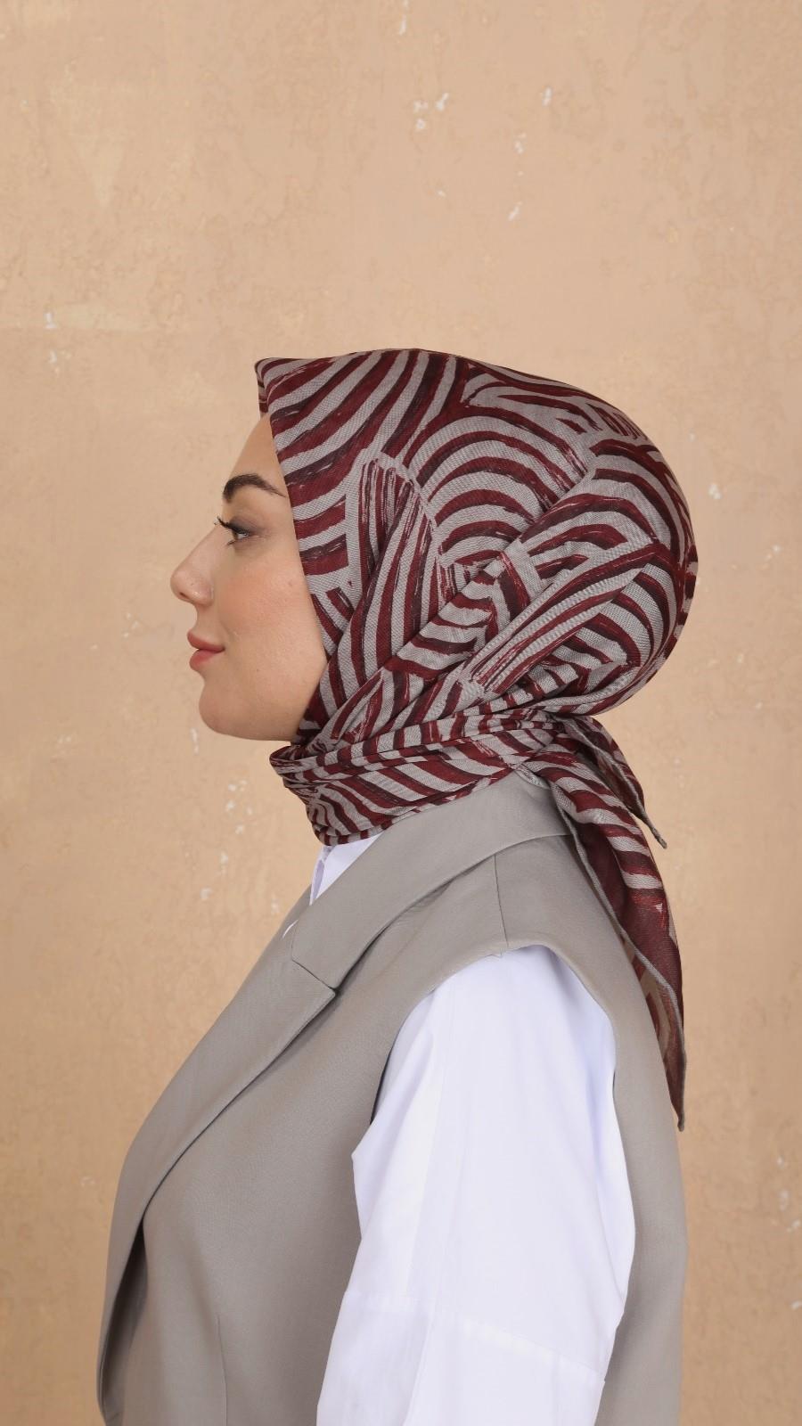 Locella Soft Pamuk Eşarp Bordo-10