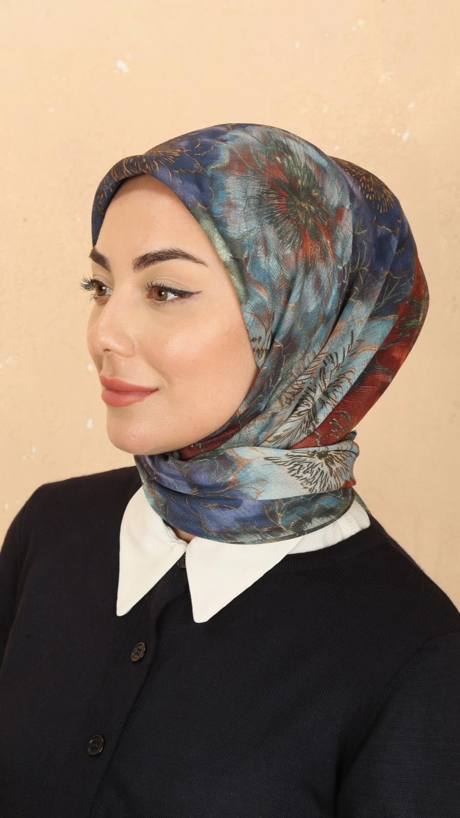 Locella Soft Pamuk Eşarp Lacivert