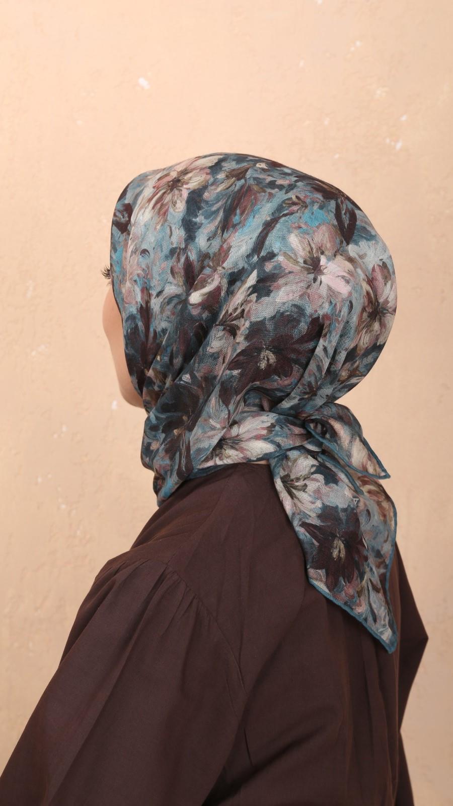 Locella Soft Pamuk Eşarp Petrol