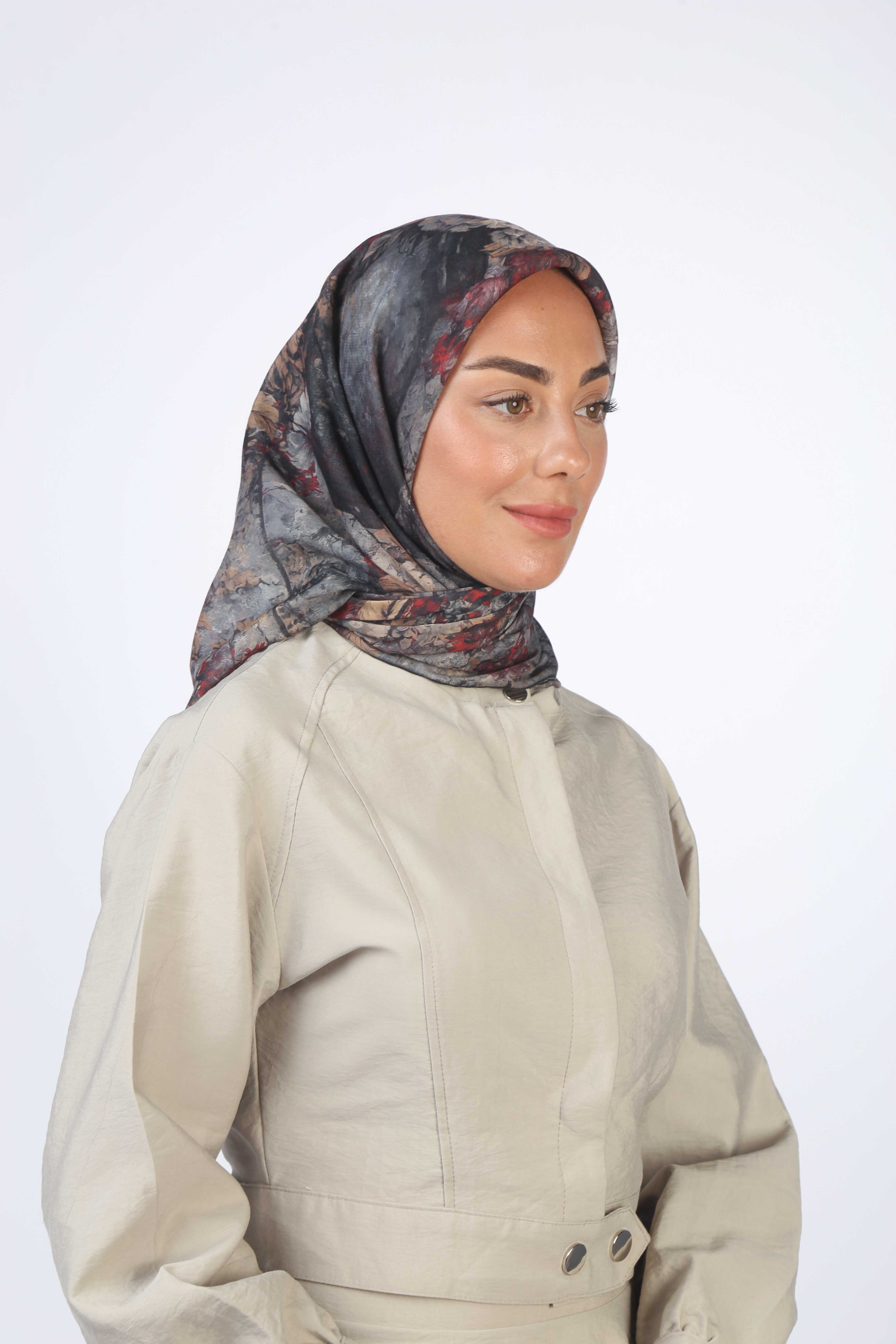 Locella Soft Pamuk Eşarp Siyah Kırmızı