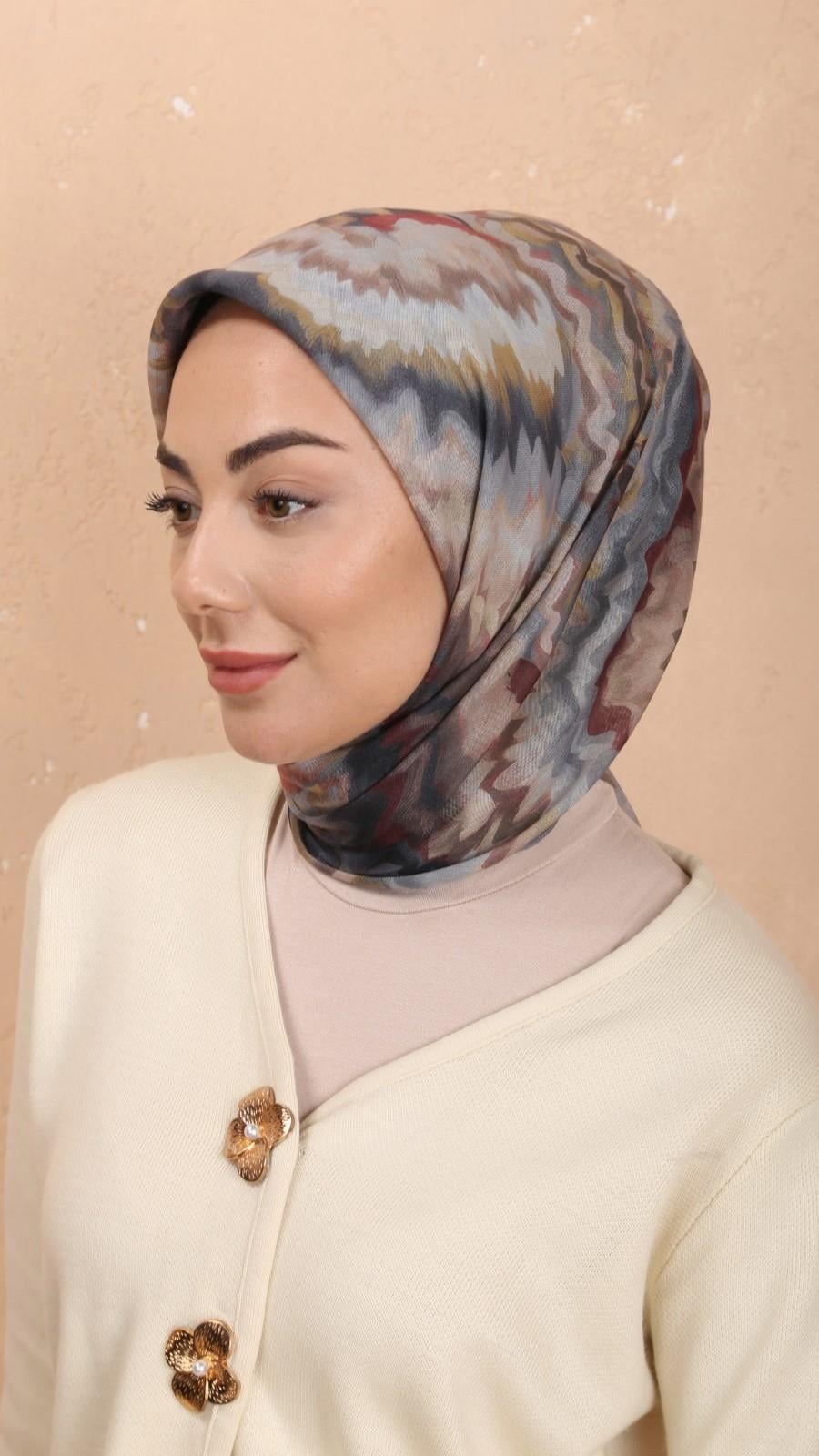 Locella Soft Pamuk Eşarp Siyah Vişne