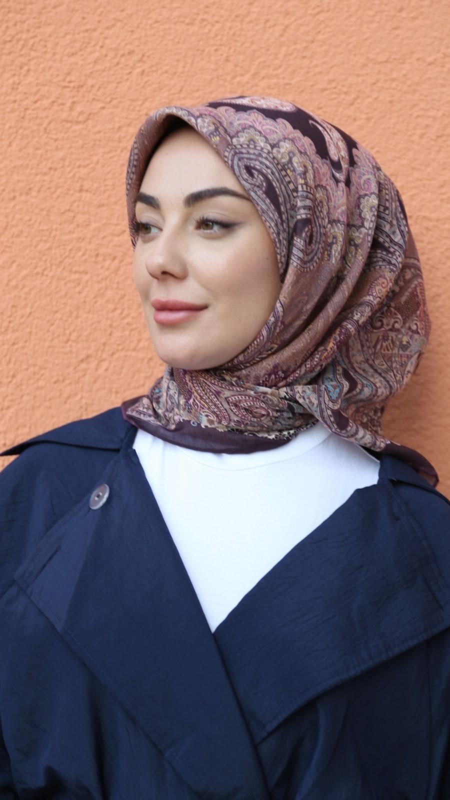Locella Soft Pamuk Eşarp Mürdüm-2