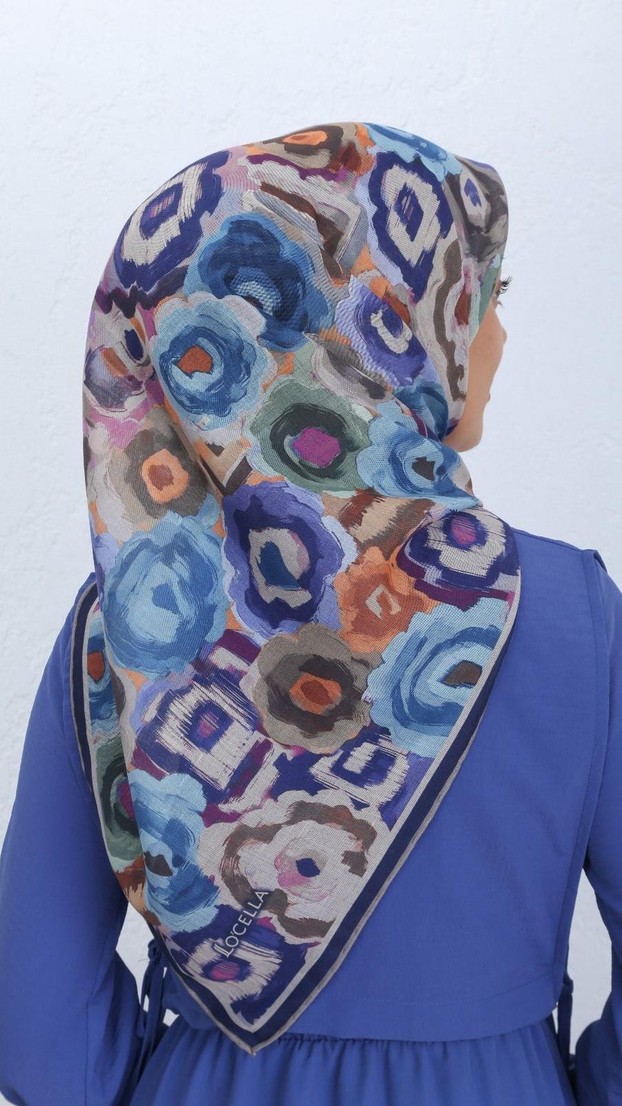 Locella Soft Pamuk Eşarp Lacivert-10