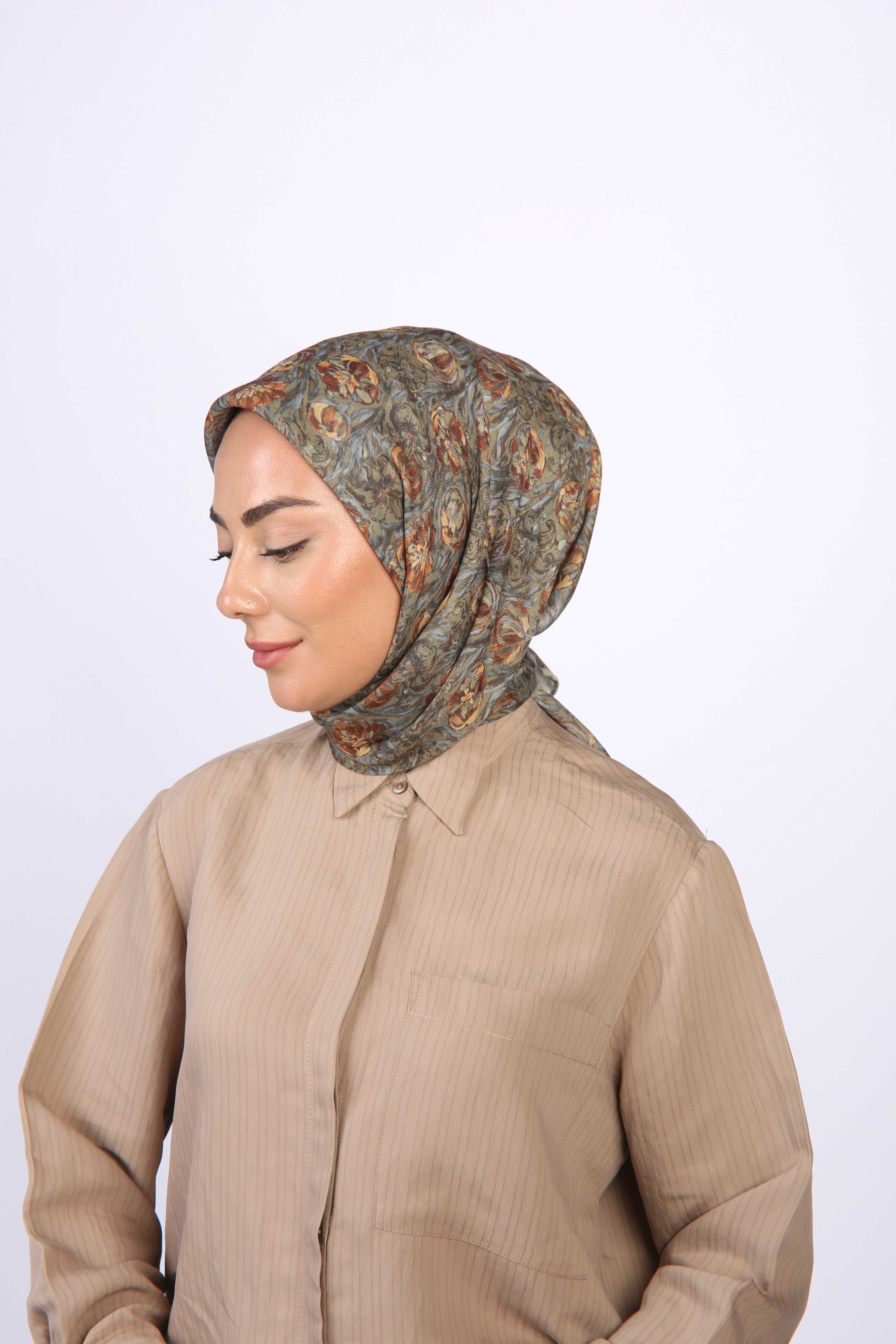 Locella Soft Pamuk Eşarp Haki