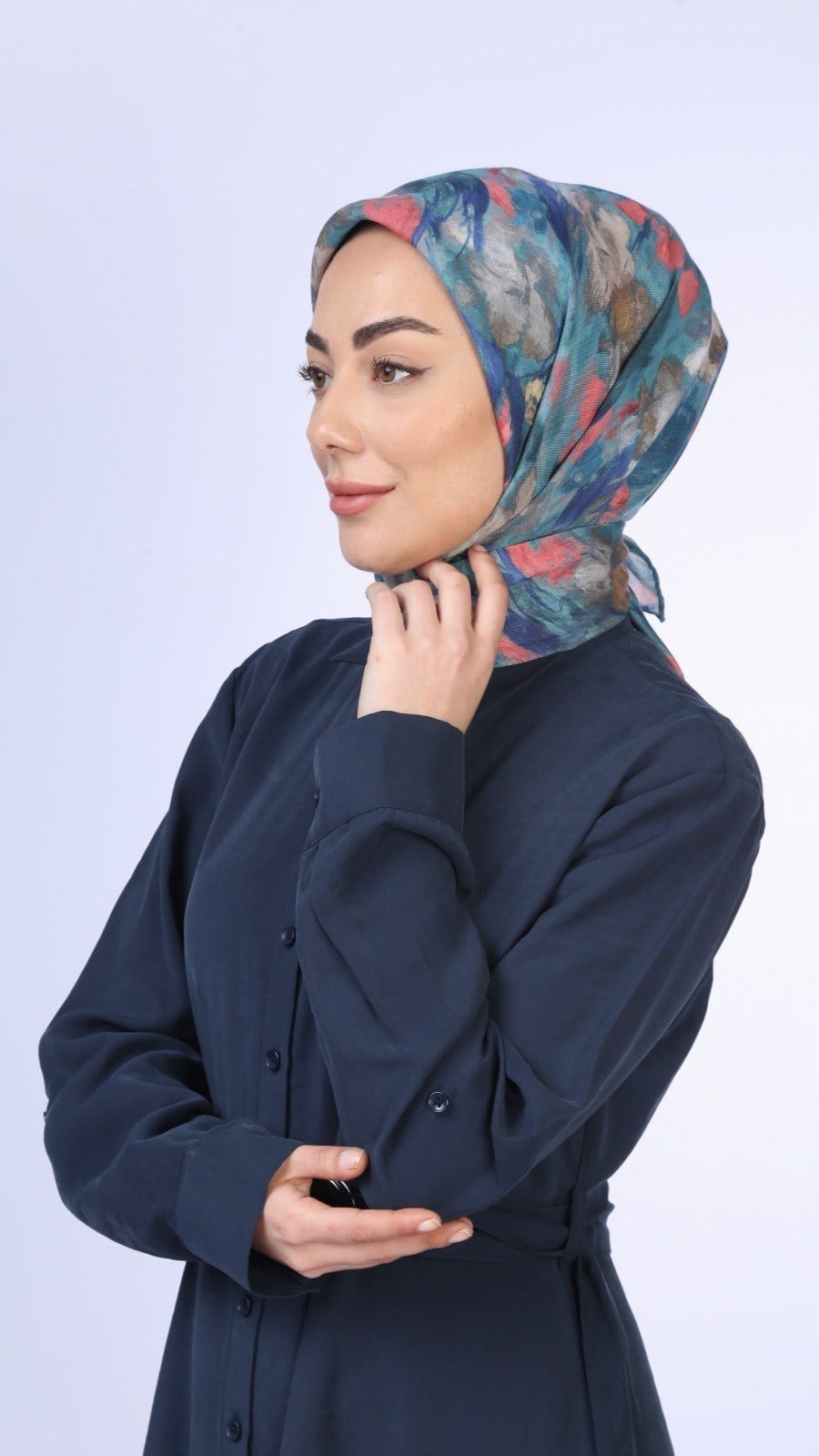 Locella Soft Pamuk Eşarp Petrol