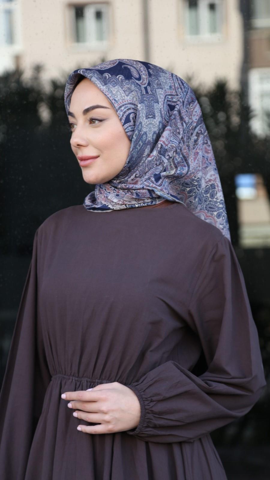 Locella Soft Pamuk Eşarp Lacivert-7