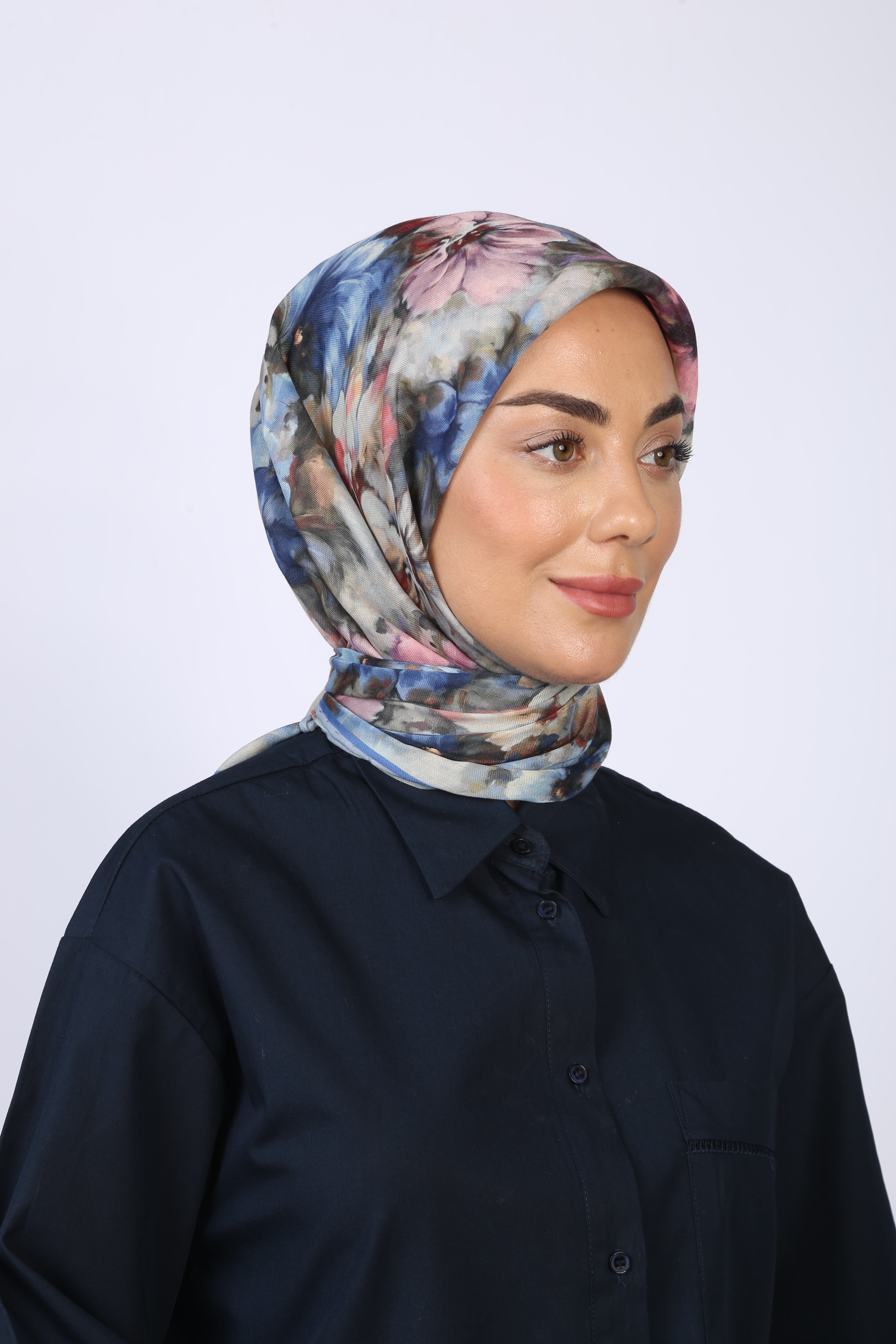 Locella Soft Pamuk Eşarp Mavi