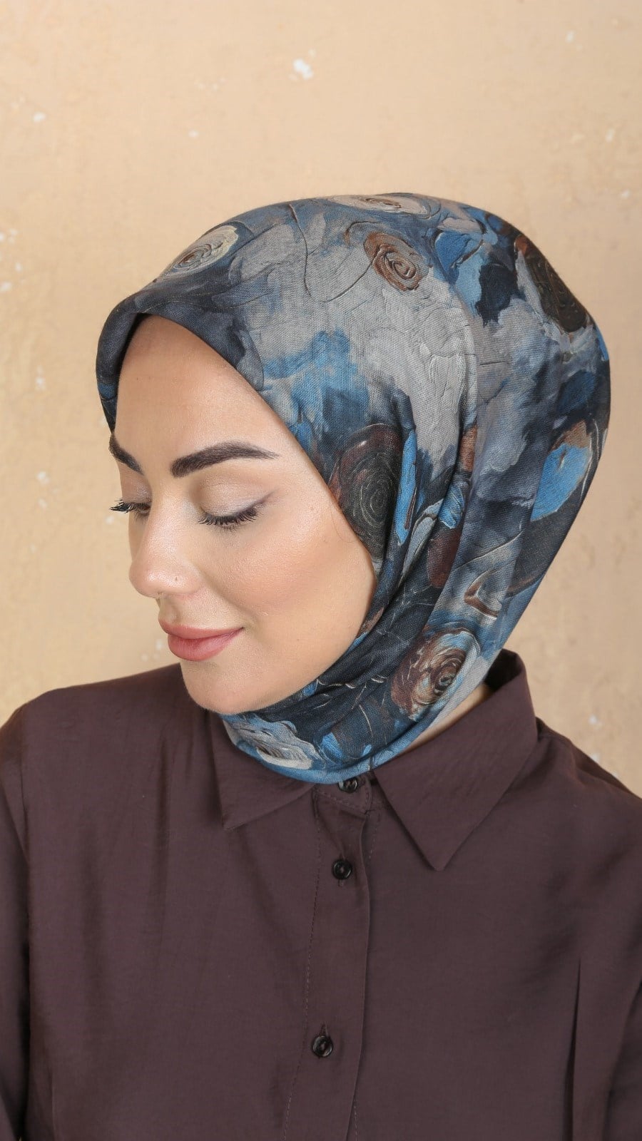 Locella Soft Pamuk Eşarp Mavi
