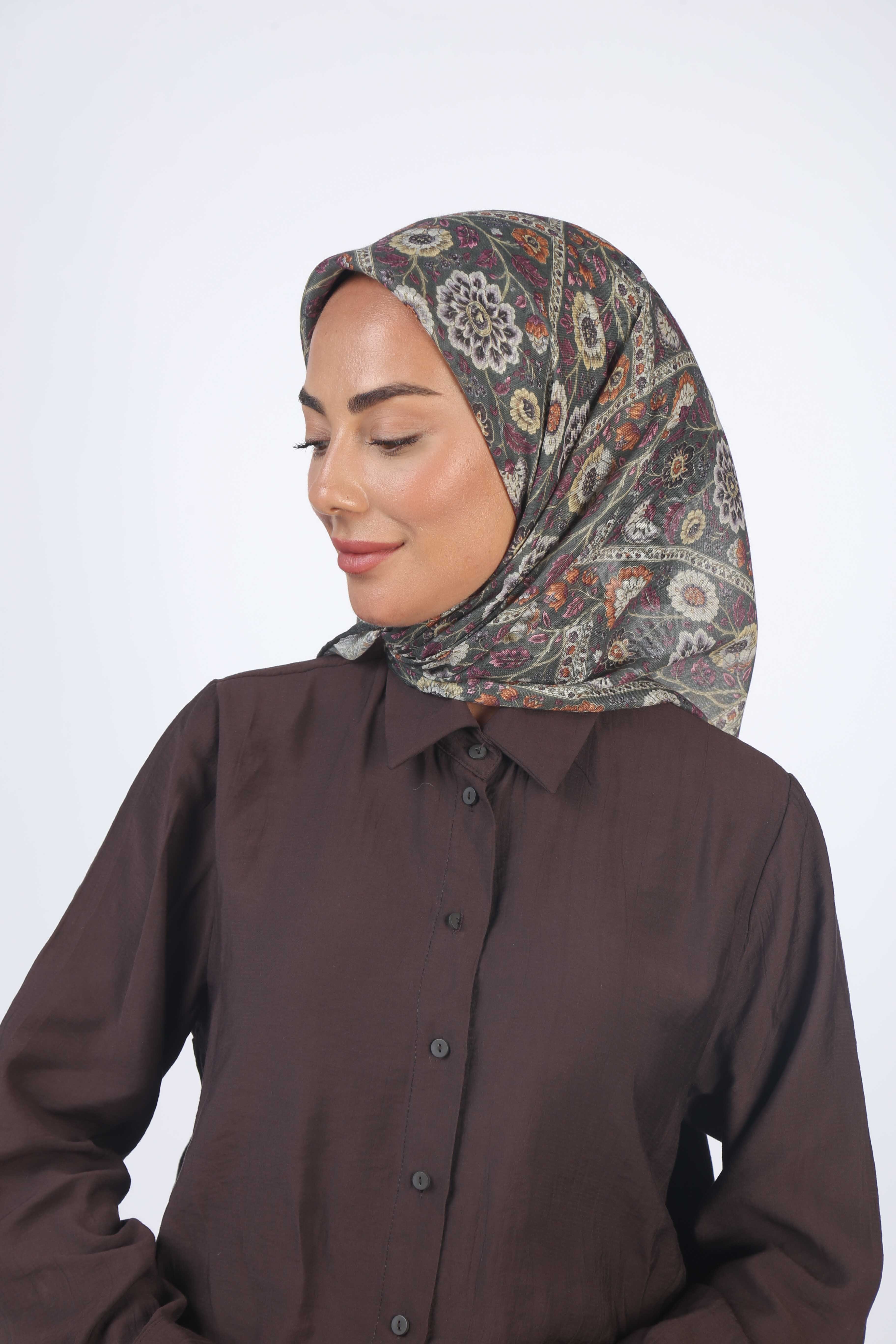 Locella Soft Pamuk Eşarp Haki Yeşili