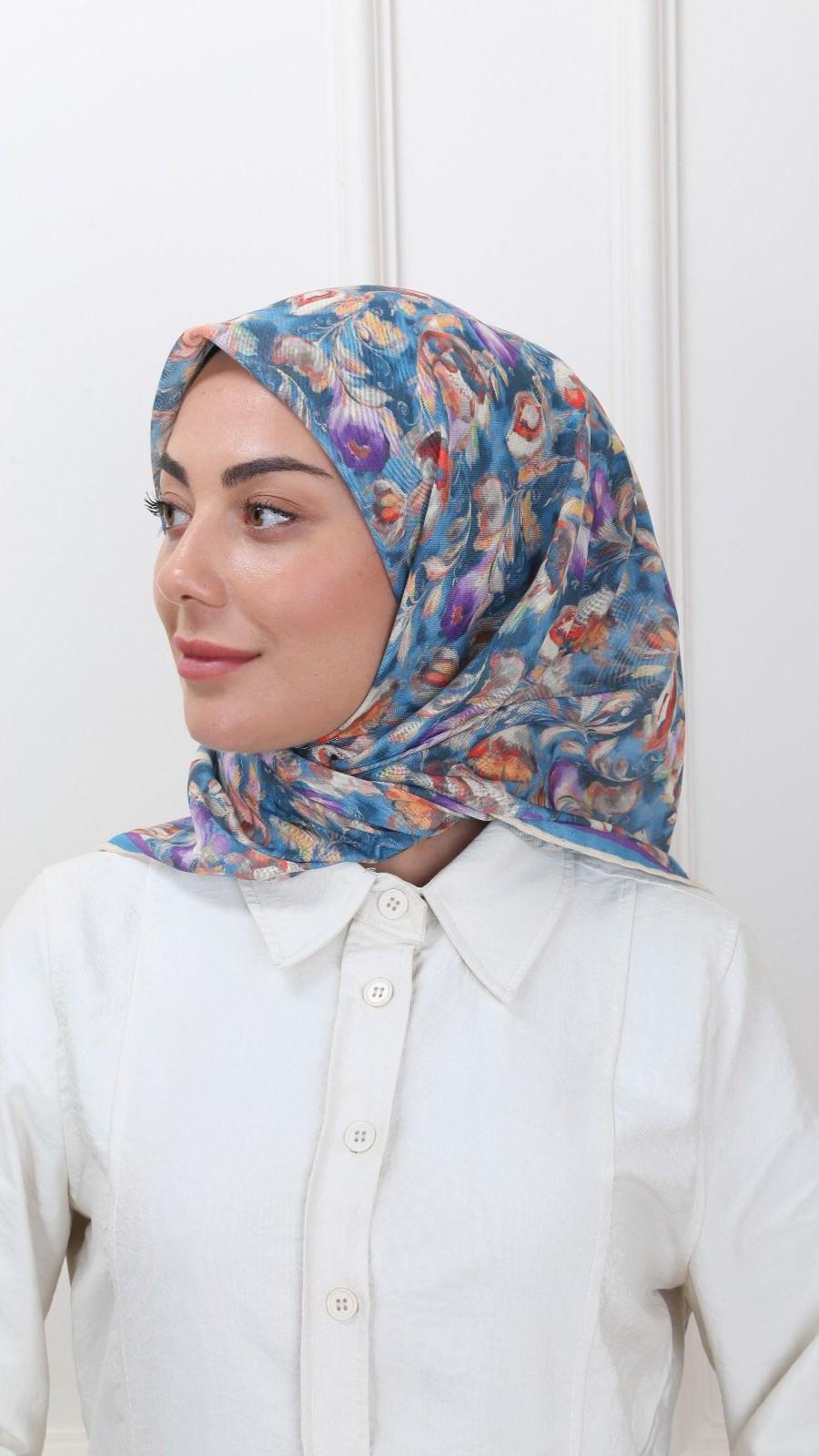 Locella Soft Pamuk Eşarp Turkuaz-4