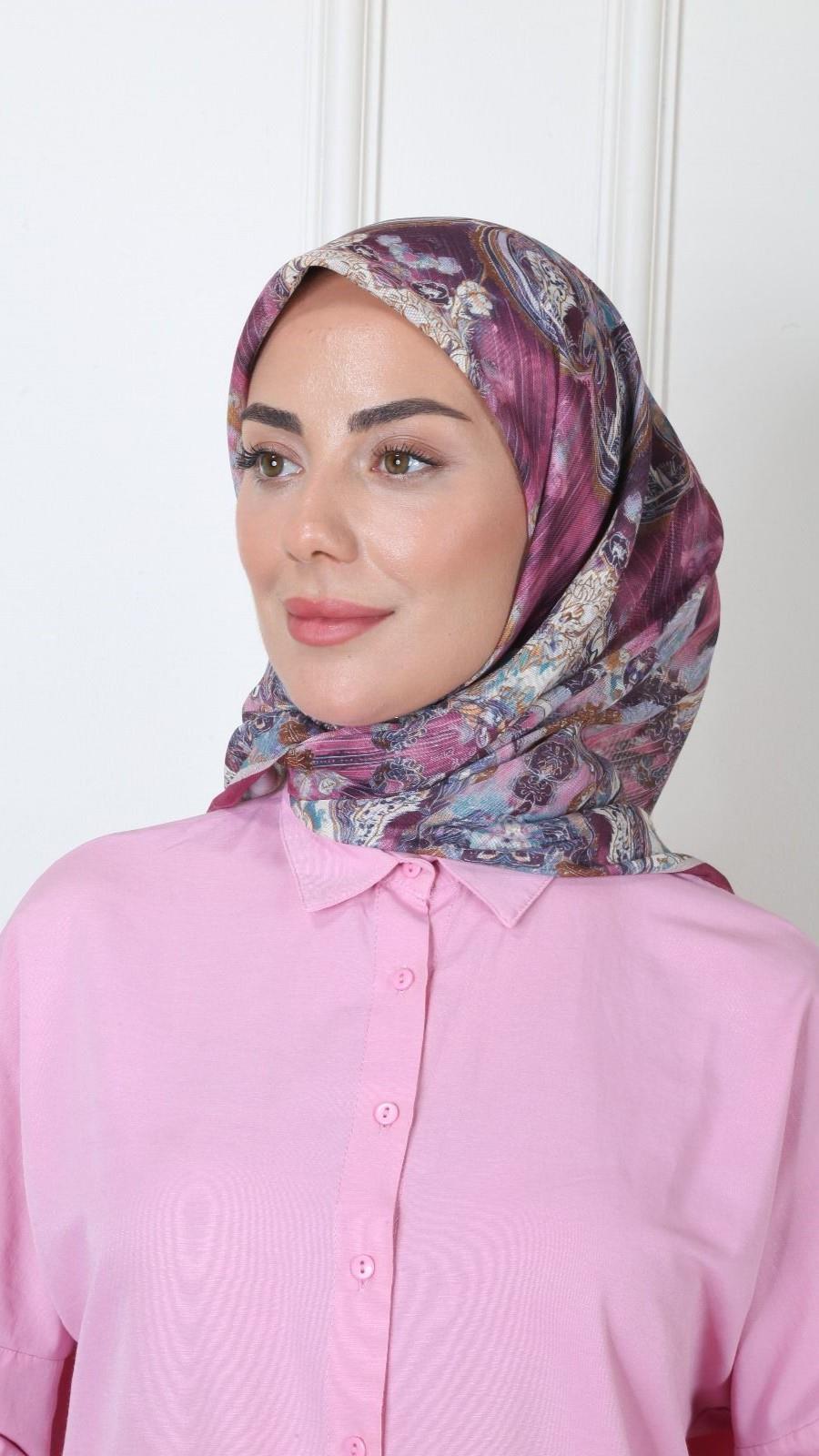 Locella Soft Pamuk Eşarp Mürdüm-2