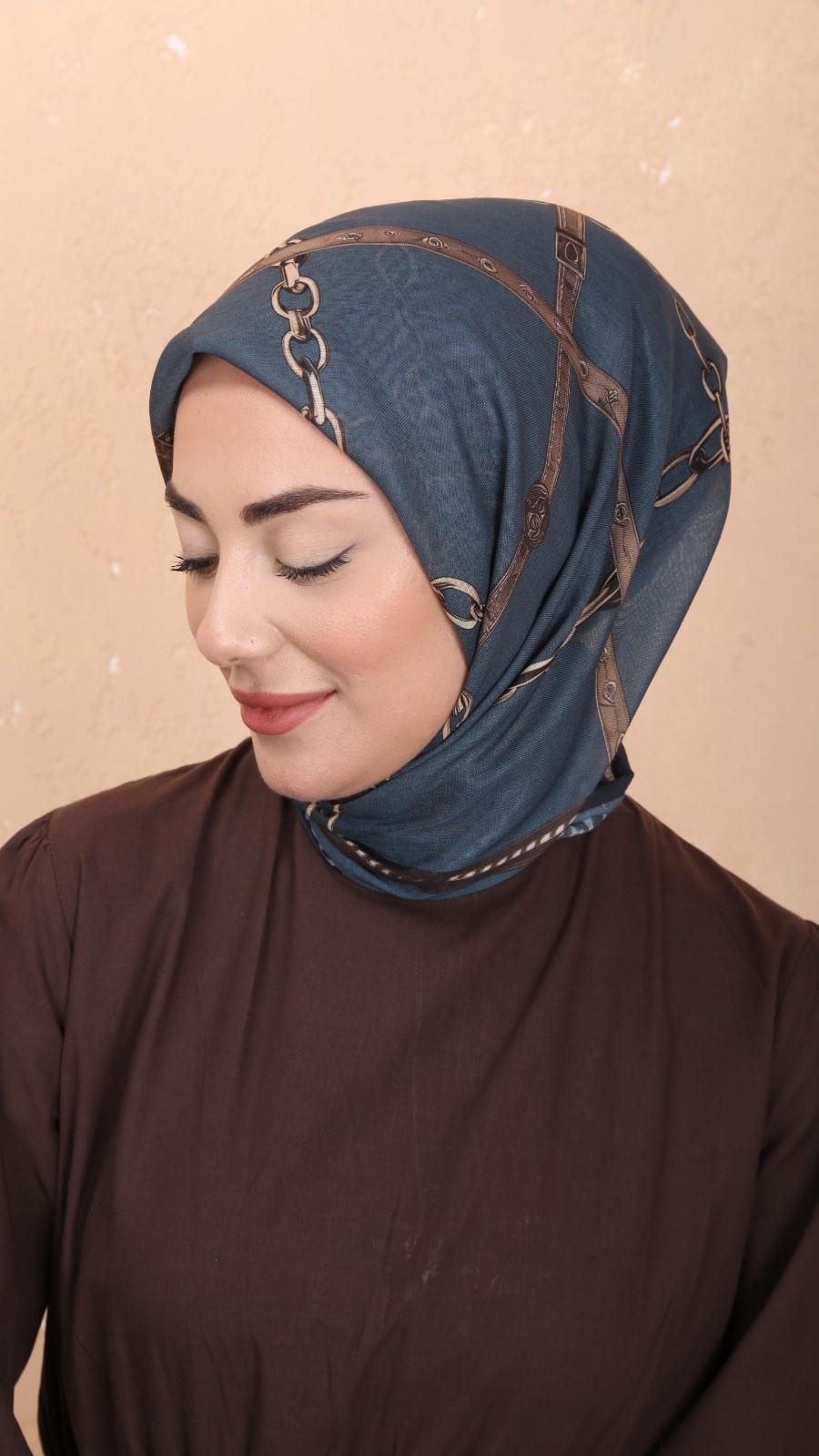 Locella Soft Pamuk Eşarp Petrol