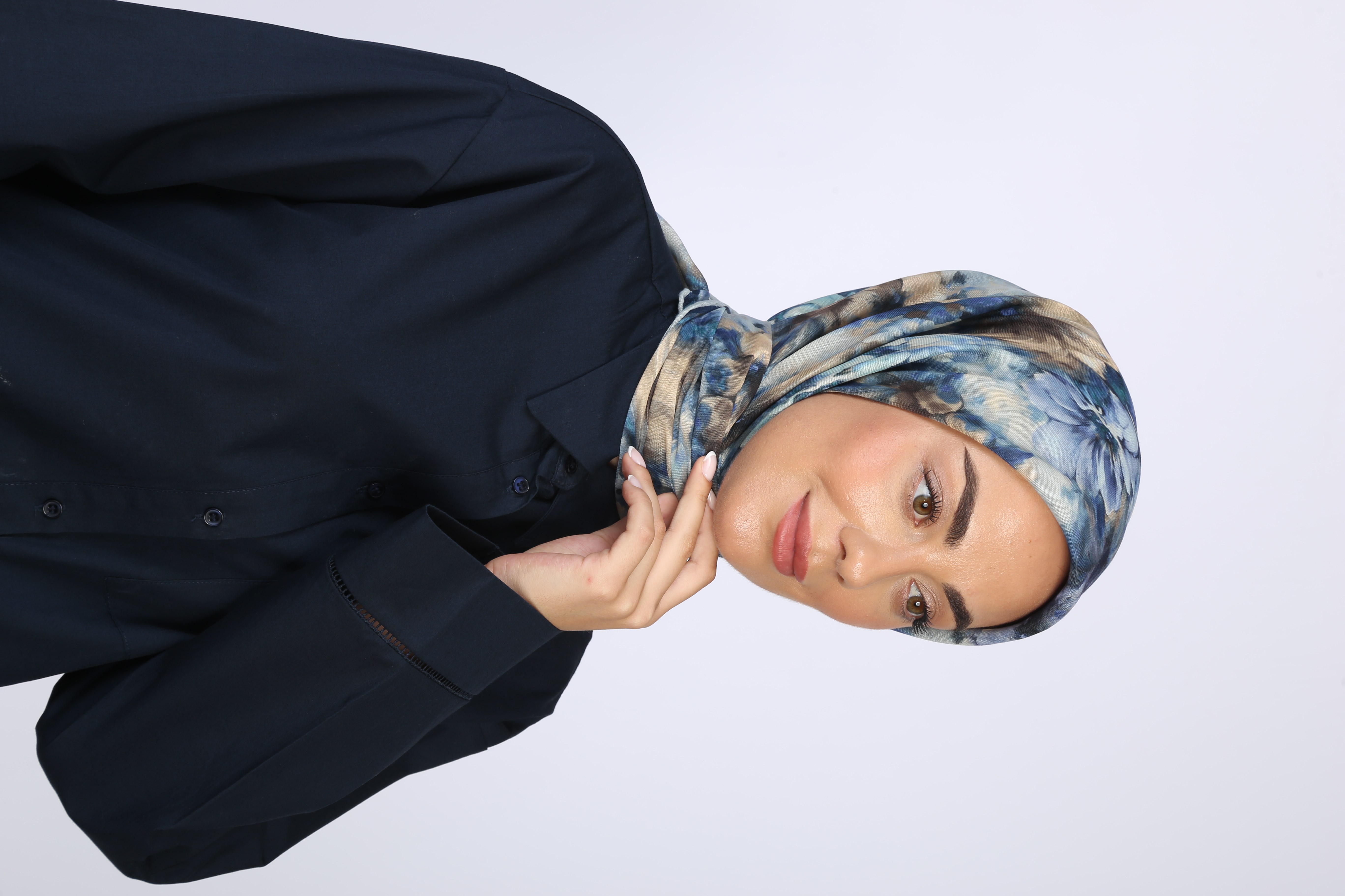 Locella Soft Pamuk Eşarp Lacivert