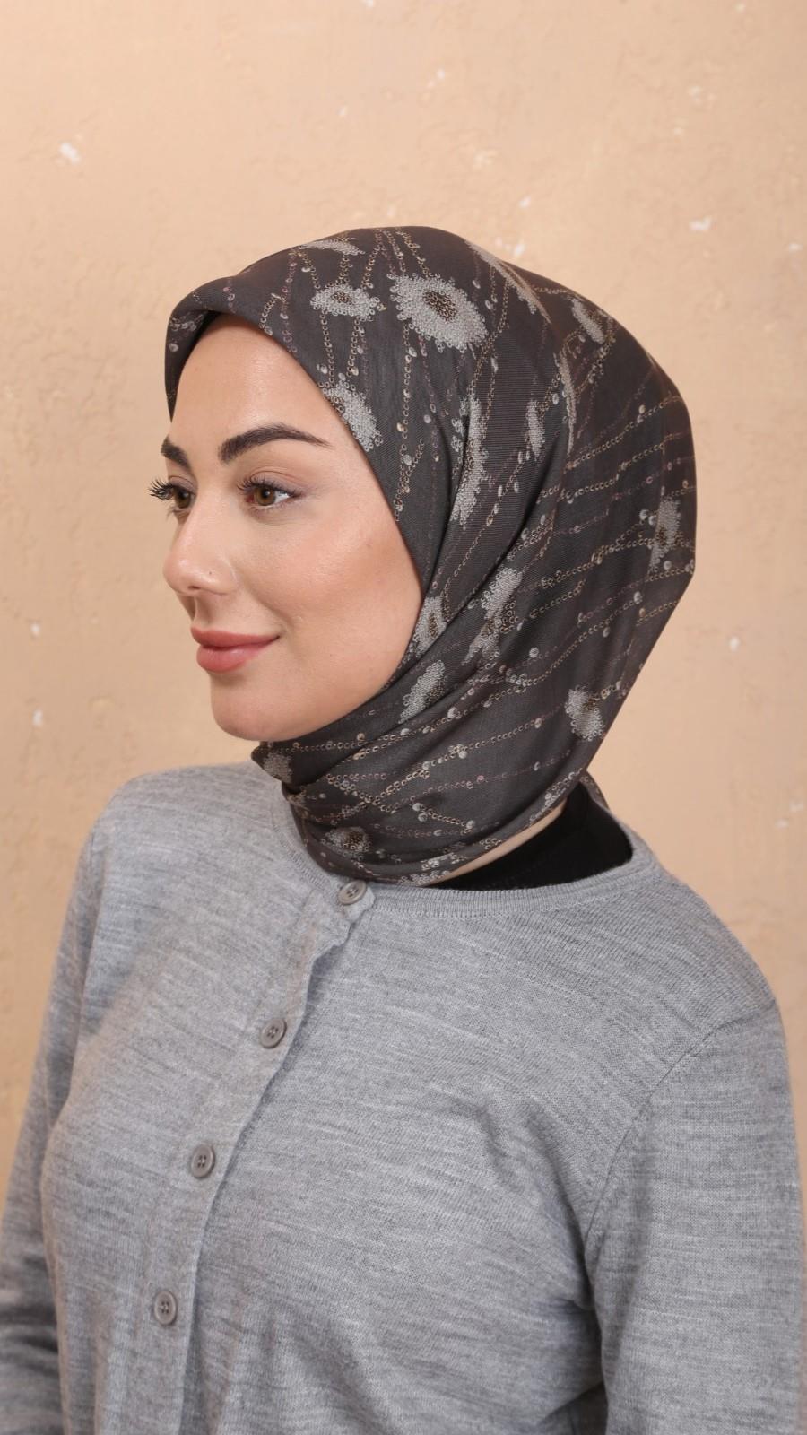 Locella Soft Pamuk Eşarp Koyu Gri