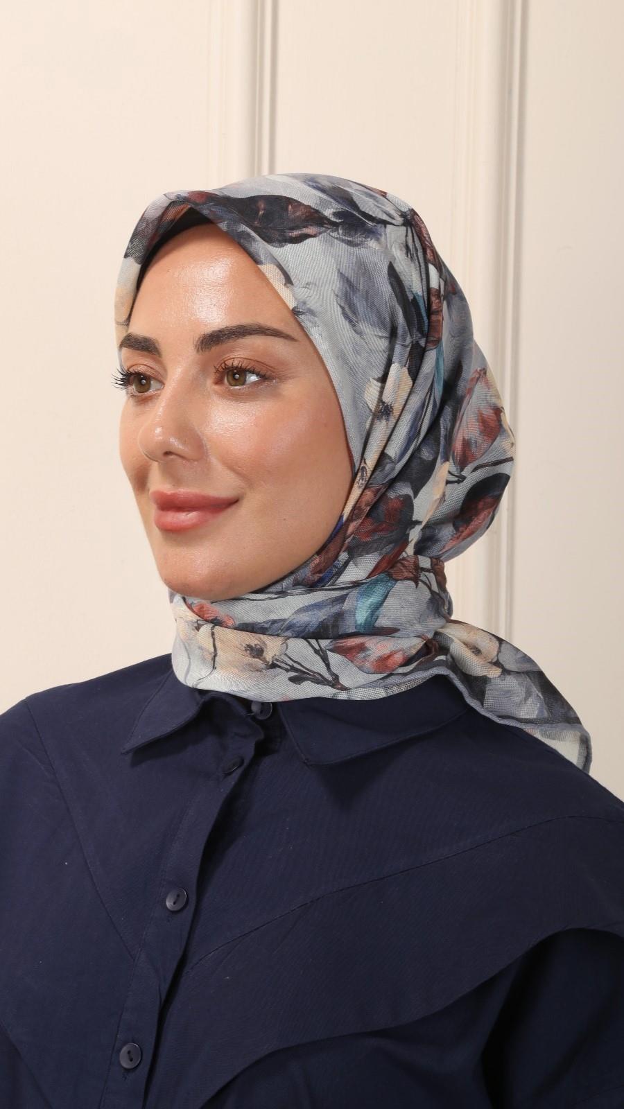 Locella Soft Pamuk Eşarp Gri-4