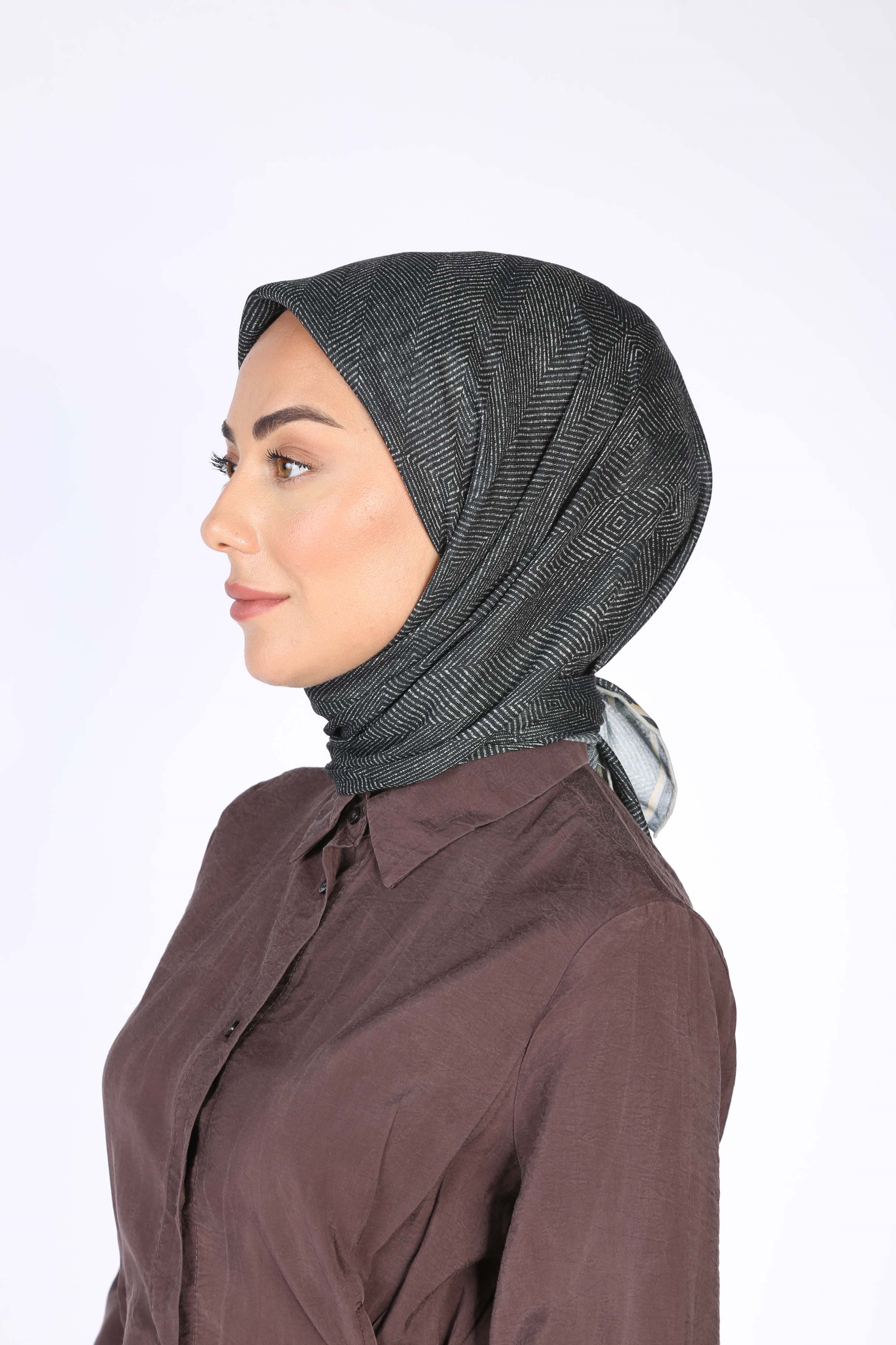 Locella Soft Pamuk Eşarp Siyah-Sarı