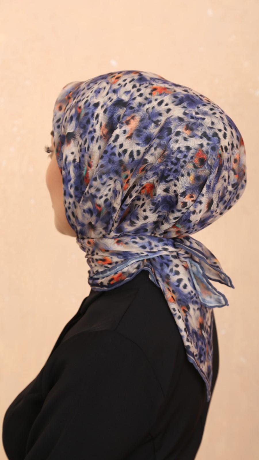 Locella Soft Pamuk Eşarp Lacivert-2