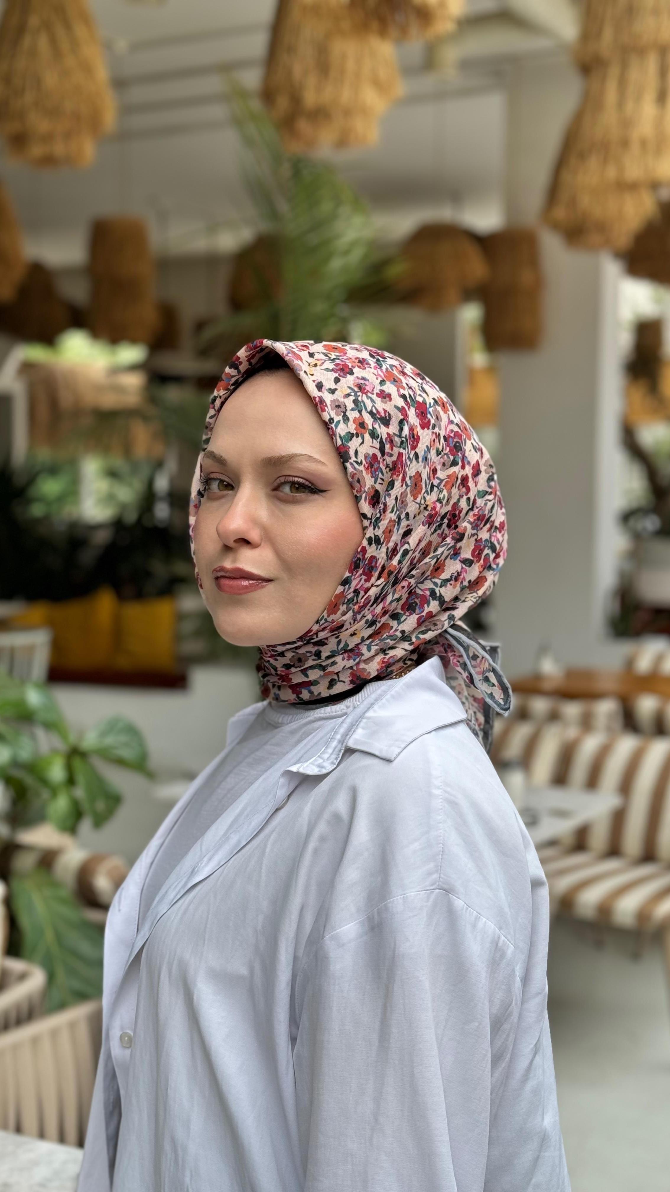 Locella Soft Pamuk Eşarp Vişne-7