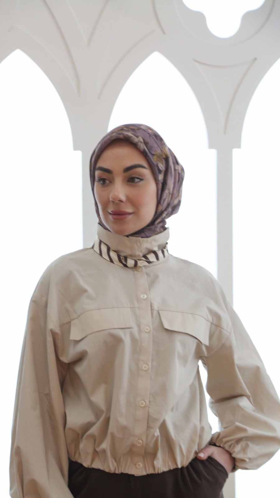 Locella Soft Pamuk Eşarp Lila