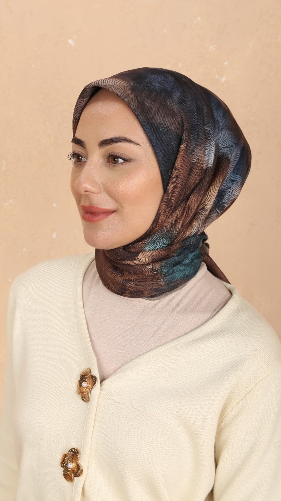 Locella Soft Pamuk Eşarp Koyu Kahve