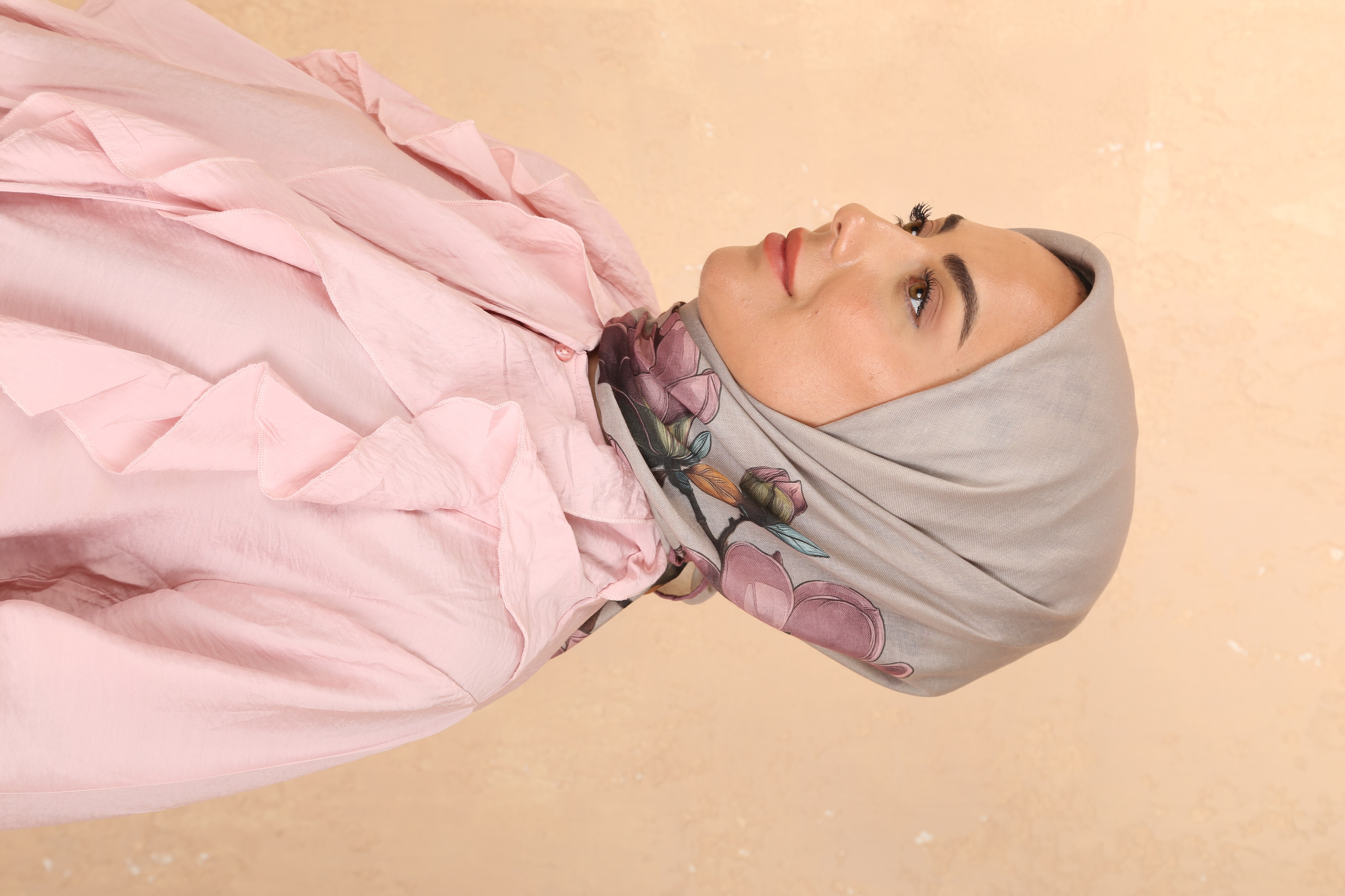 Locella Soft Pamuk Eşarp-Bej Pembe