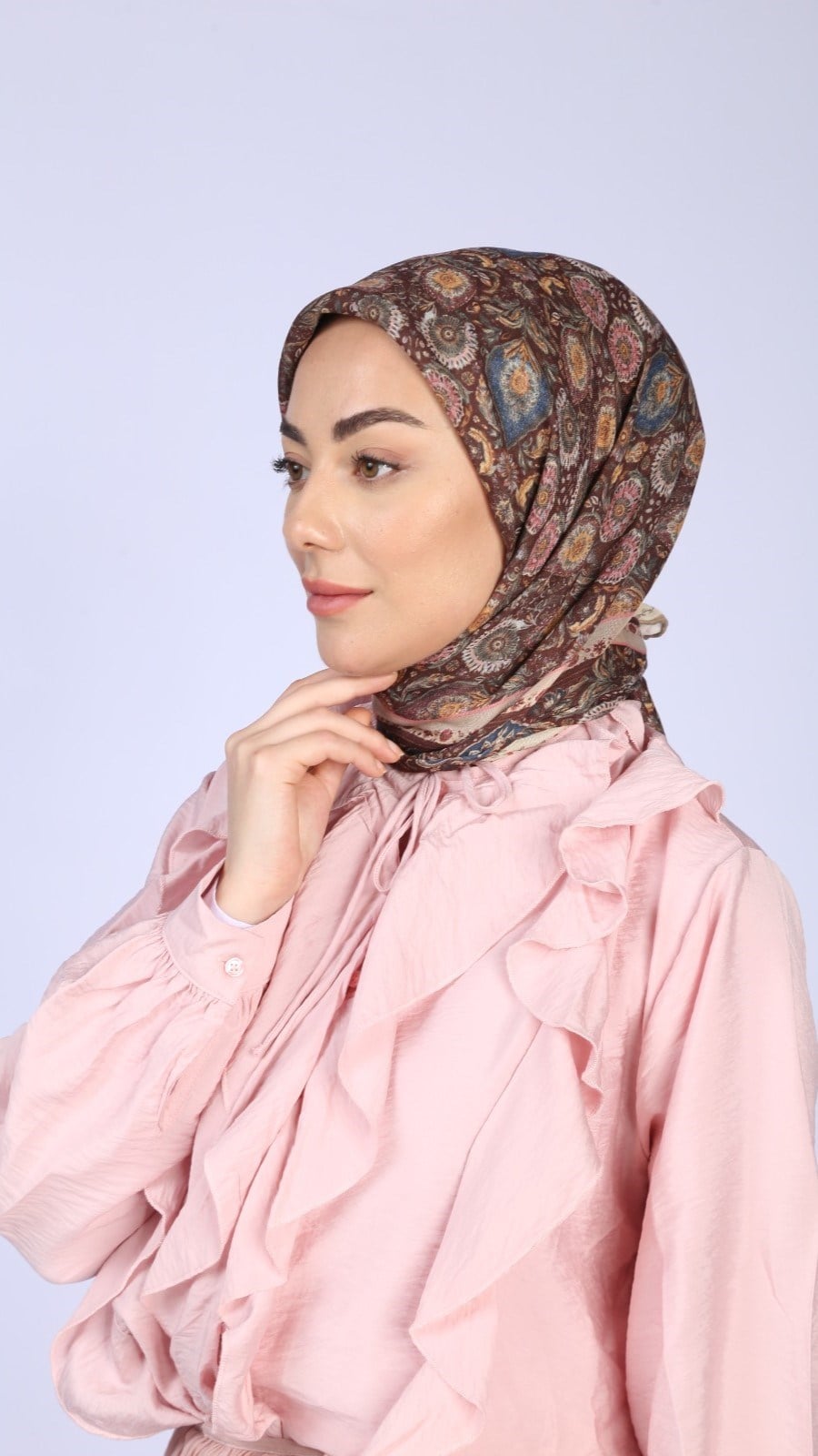 Locella Soft Pamuk Eşarp Kahve