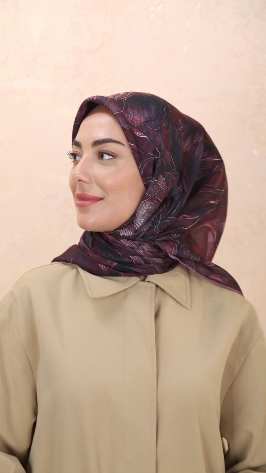 Locella Soft Pamuk Eşarp Bordo-4