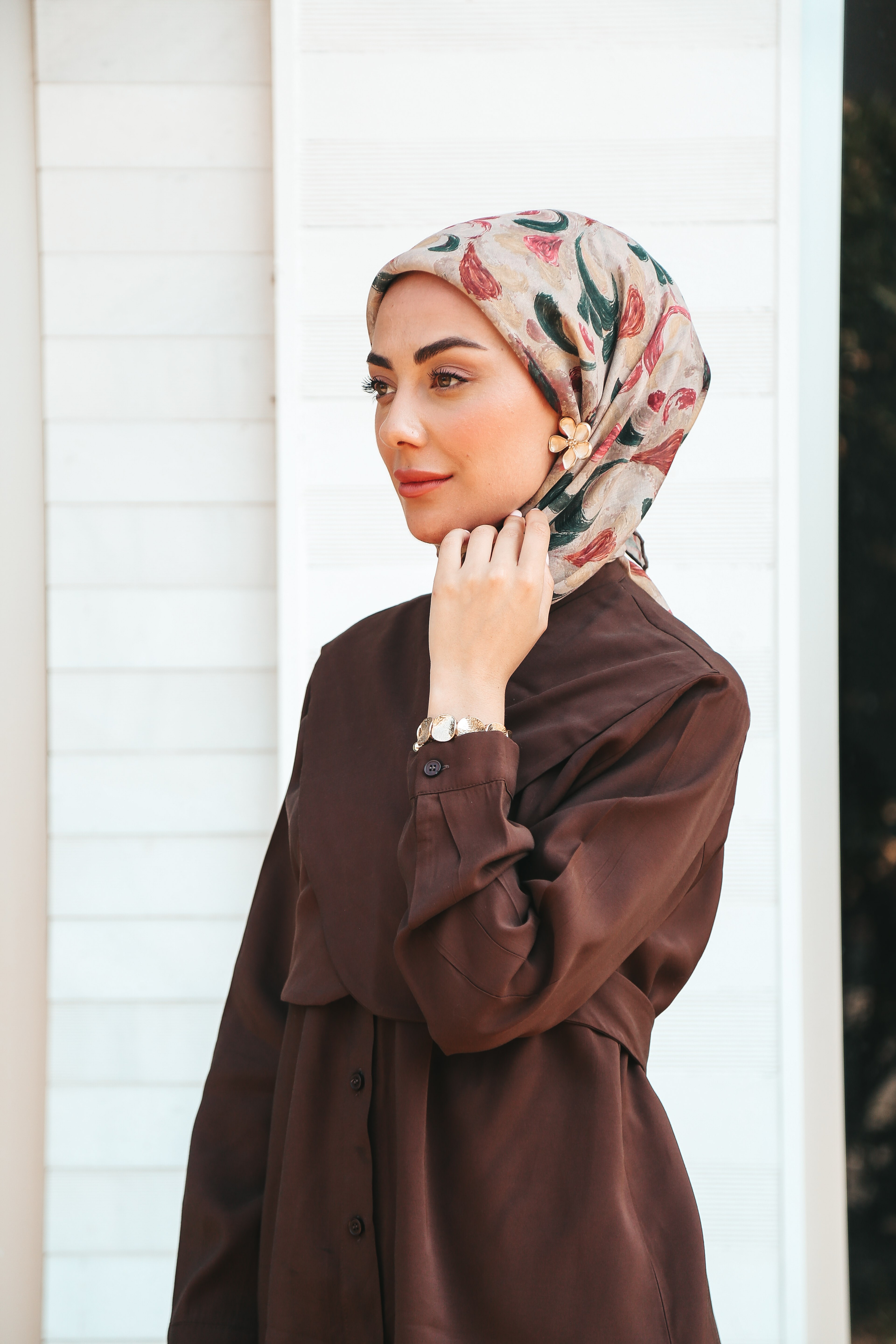 Locella Soft Pamuk Eşarp Vizon