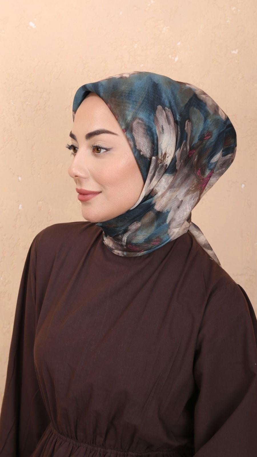 Locella Soft Pamuk Eşarp Petrol Mavi