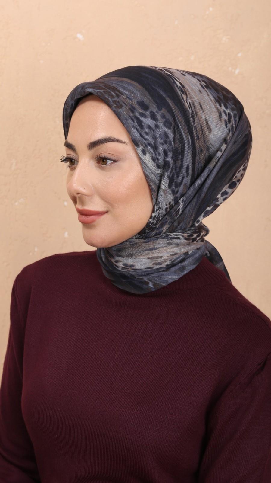 Locella Soft Pamuk Eşarp Lacivert