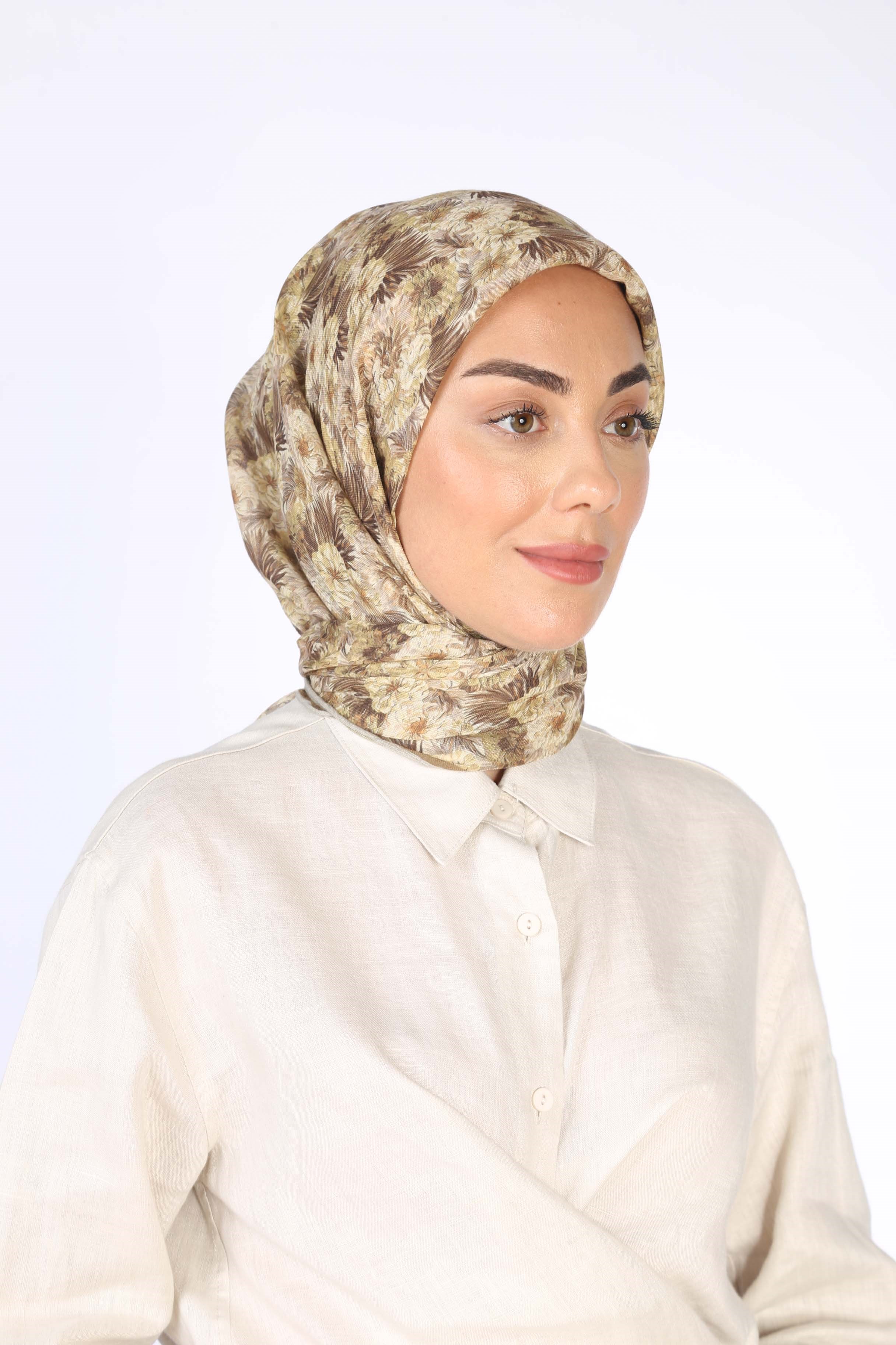 Locella Soft Pamuk Eşarp Yağ Yeşili