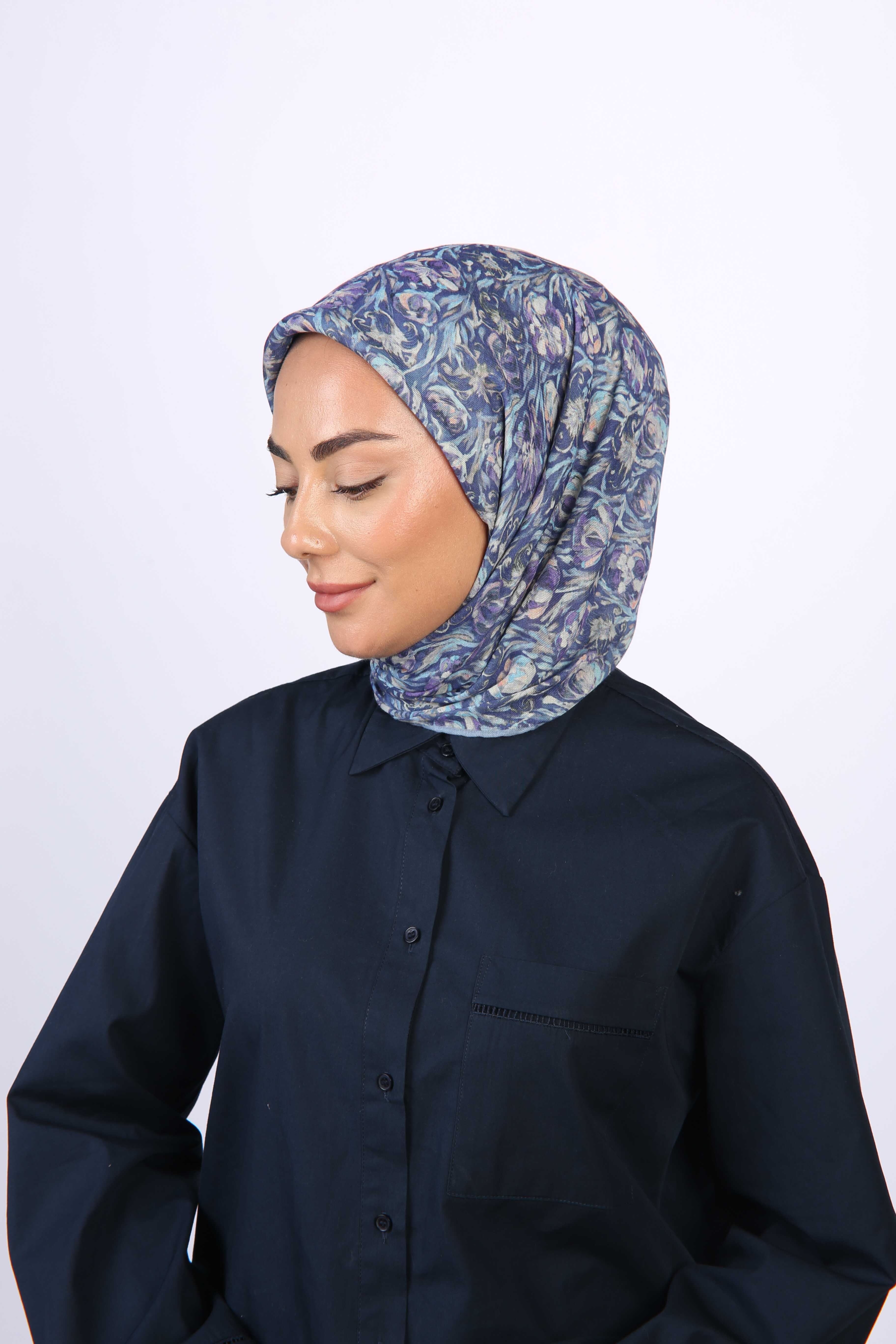 Locella Soft Pamuk Eşarp Mavi