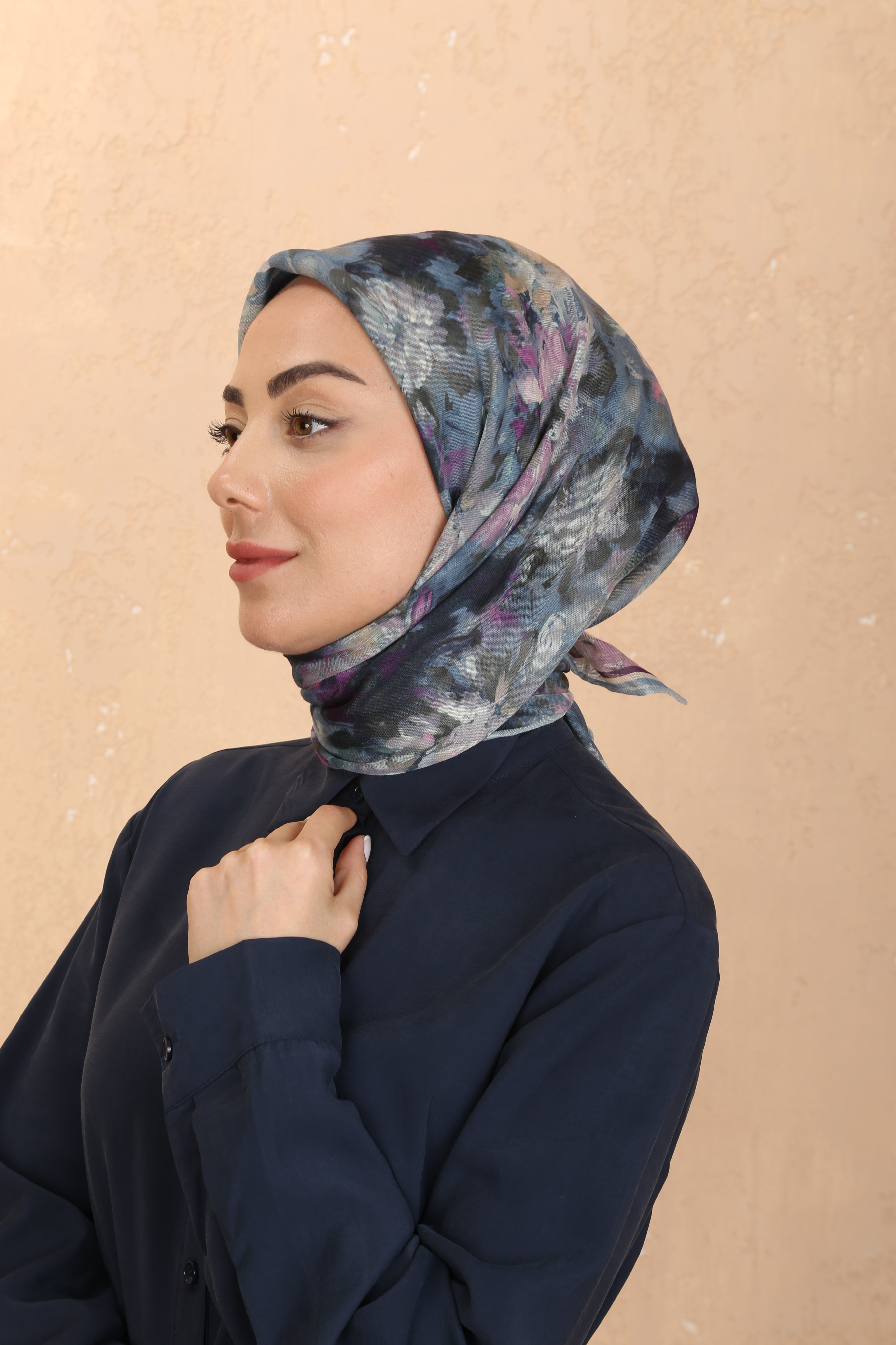Locella Soft Pamuk Eşarp-Mavi
