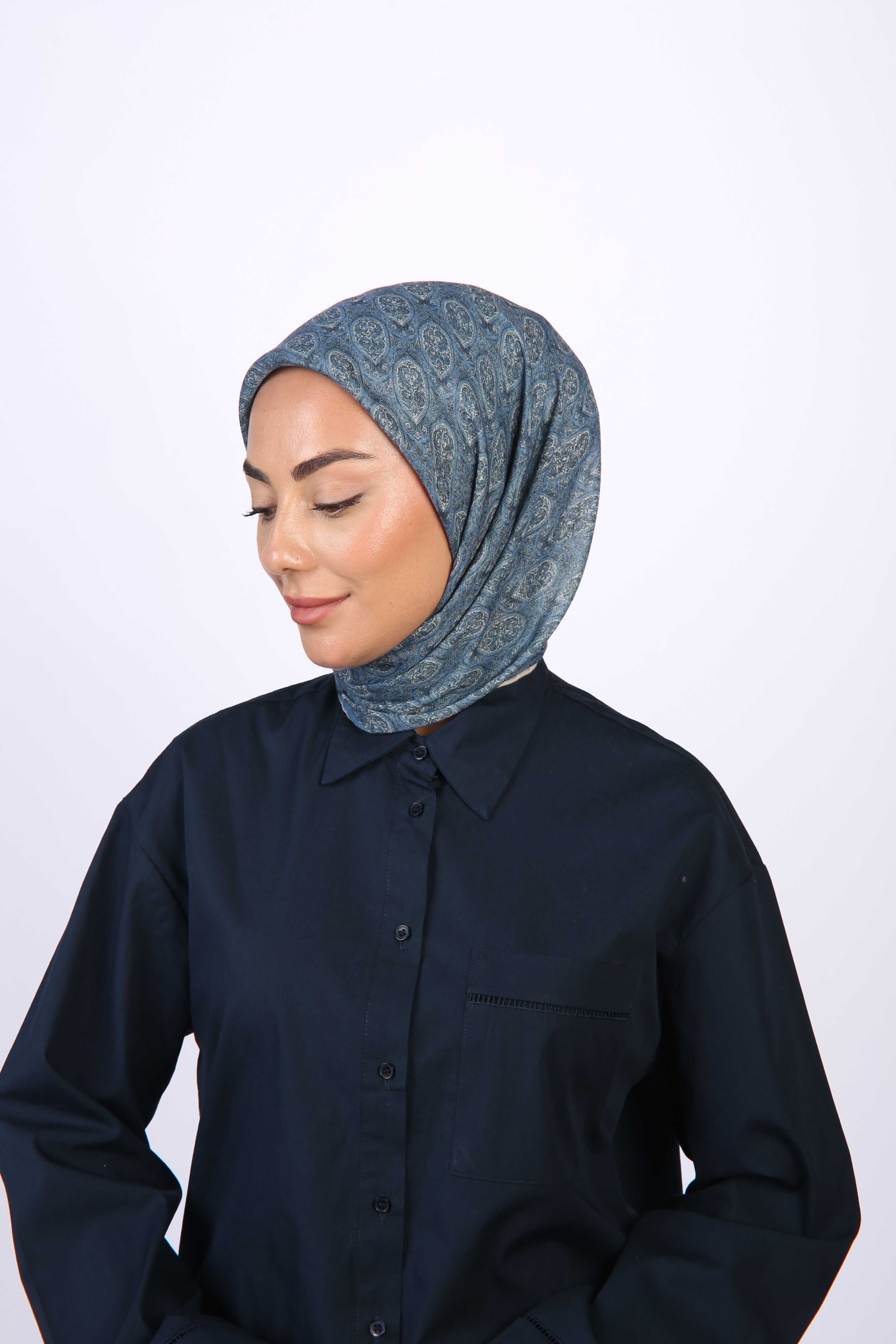Locella Soft Pamuk Eşarp Mavi