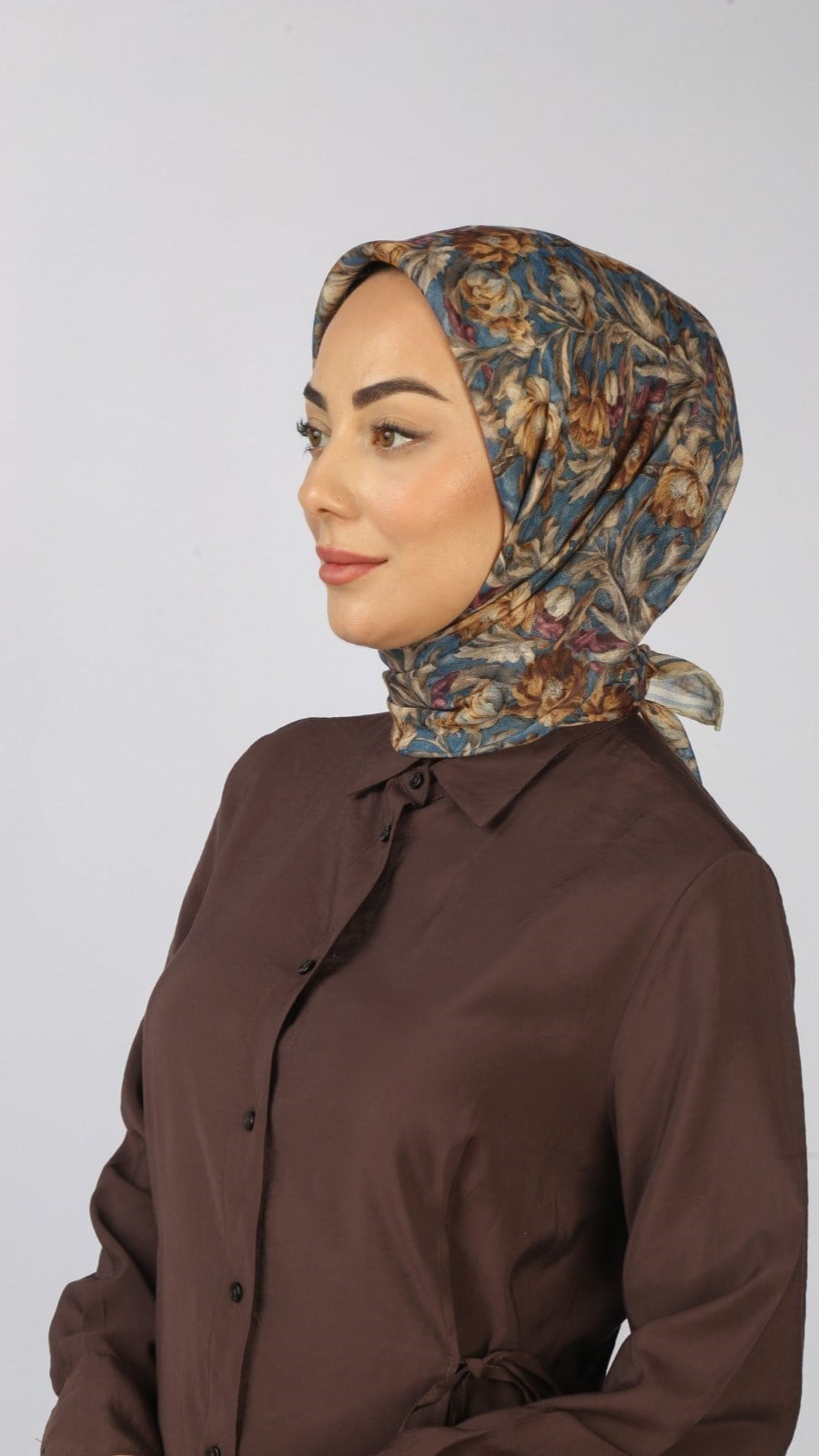 Locella Soft Pamuk Eşarp Mavi