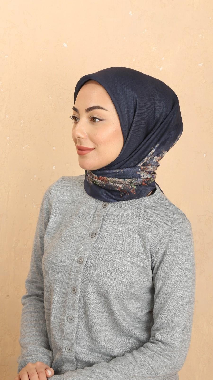 Locella Soft Pamuk Eşarp Lacivert