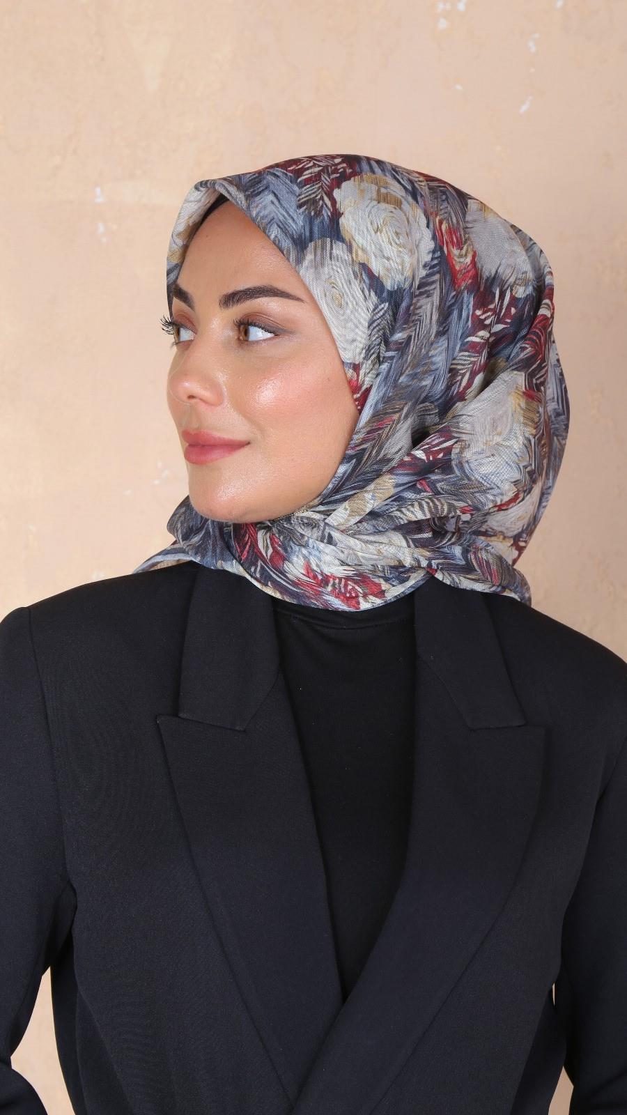 Locella Soft Pamuk Eşarp Koyu Gri-7