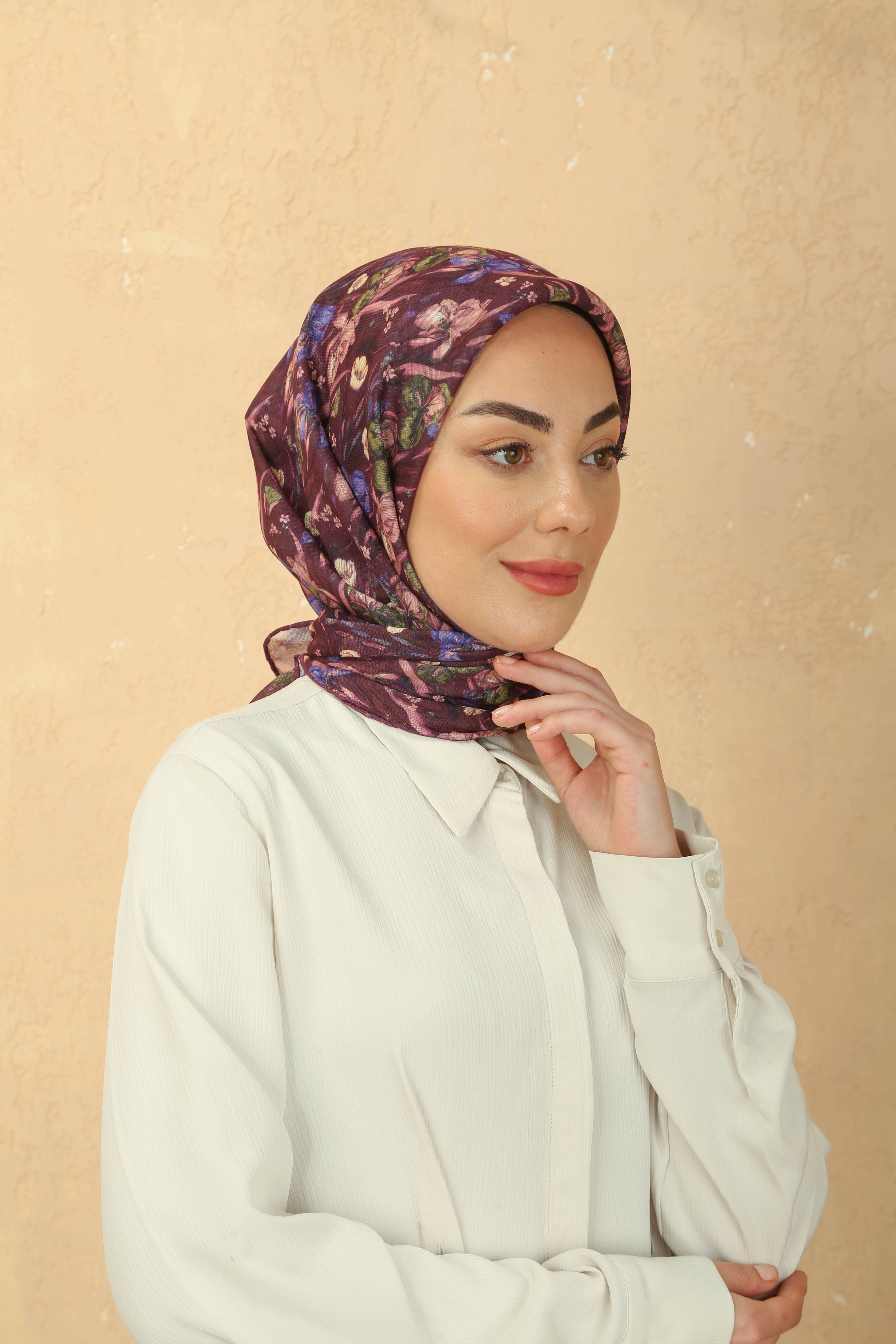 Locella Soft Pamuk Eşarp Koyu Mürdüm