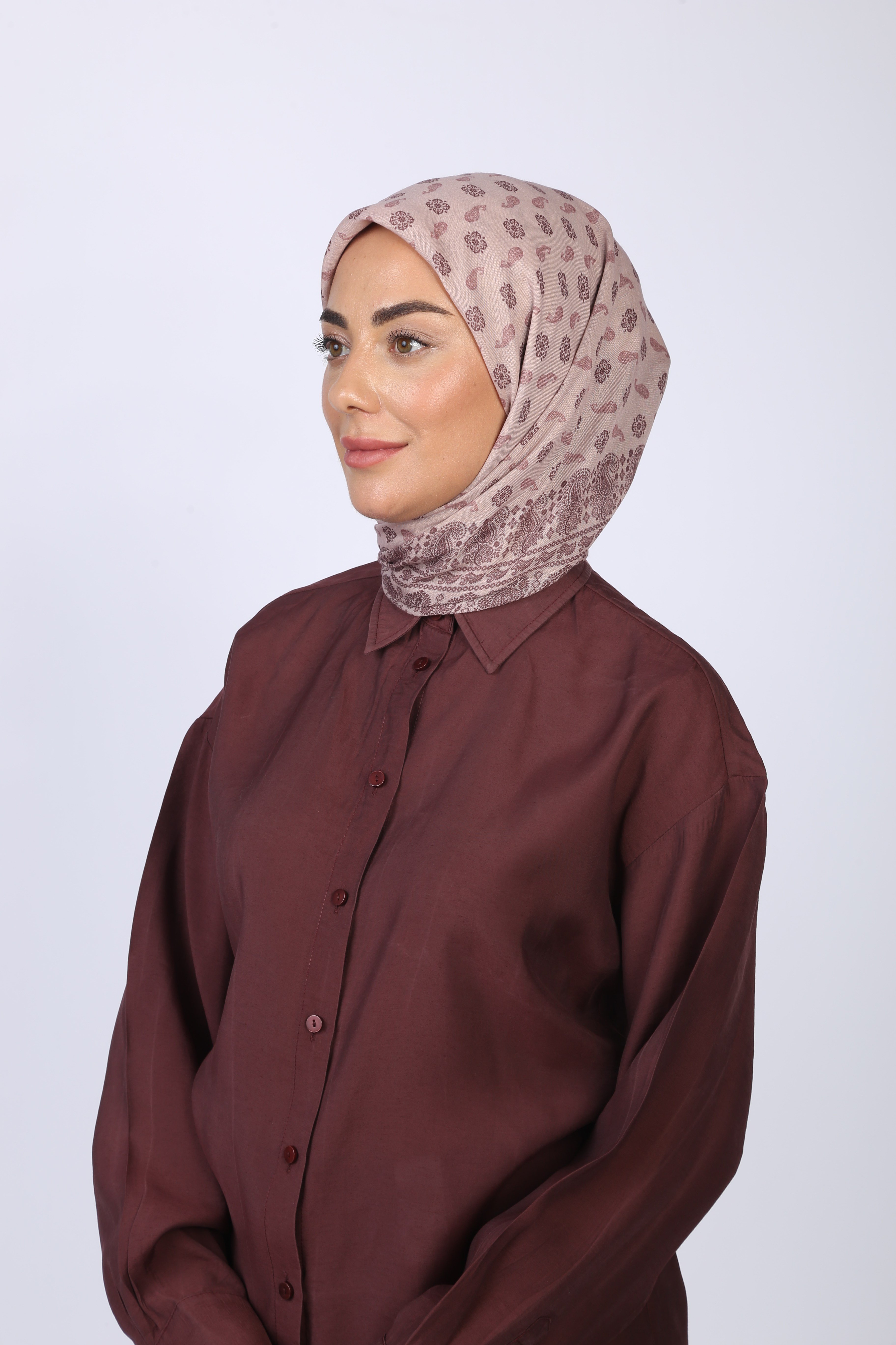 Locella Soft Pamuk Eşarp Pudra