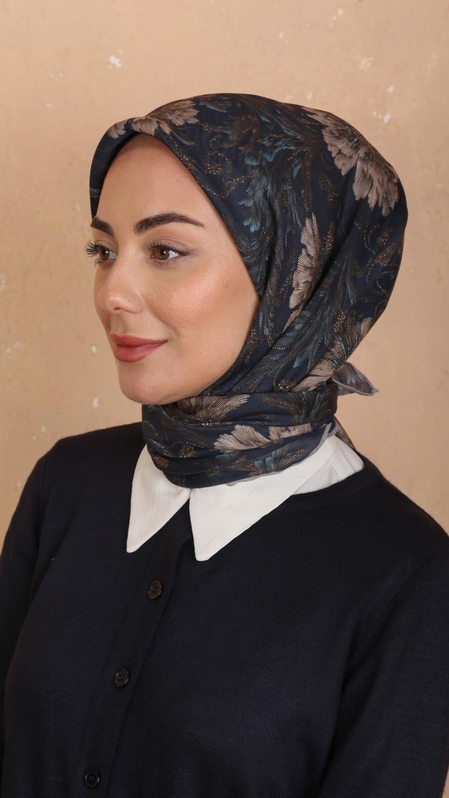 Locella Soft Pamuk Eşarp Lacivert