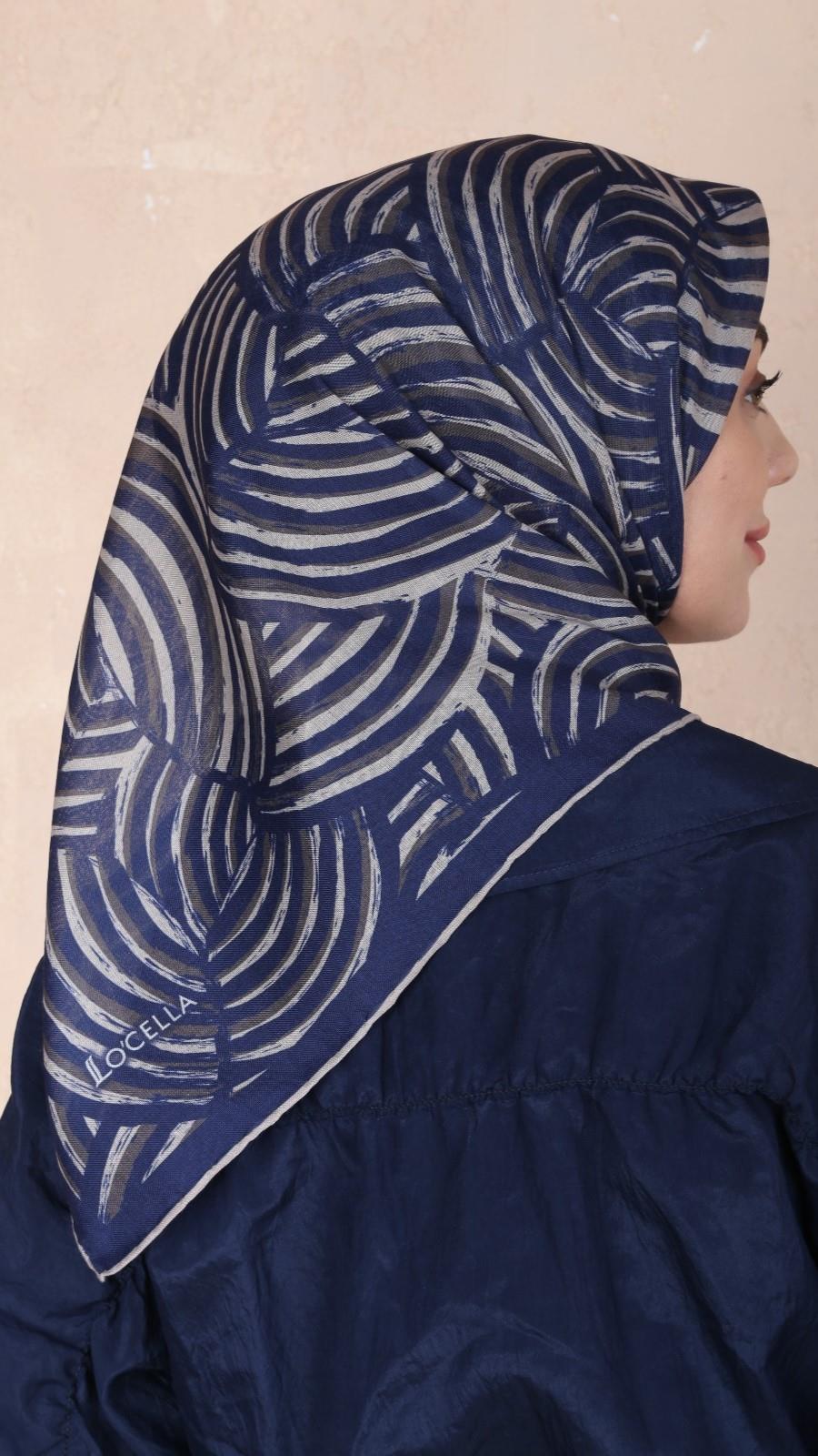 Locella Soft Pamuk Eşarp Lacivert-8