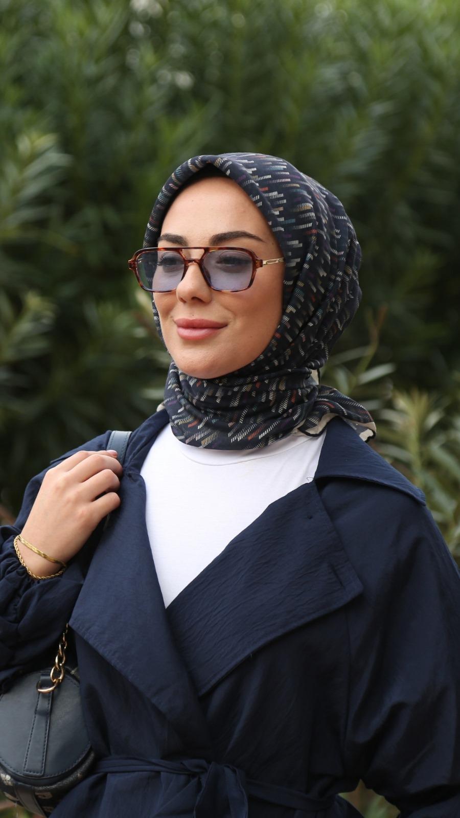 Locella Soft Pamuk Eşarp Lacivert-3