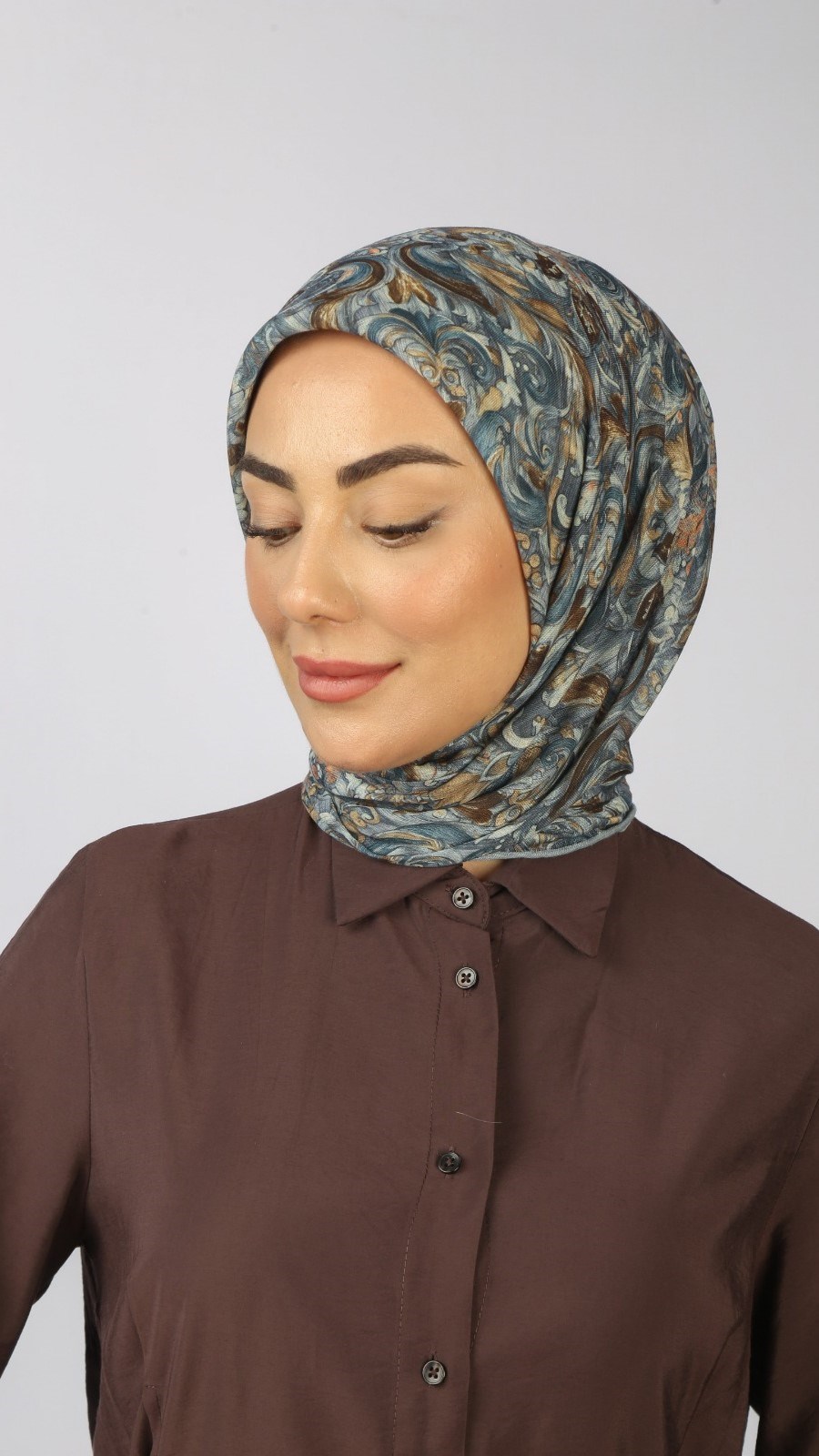 Locella Soft Pamuk Eşarp Mavi