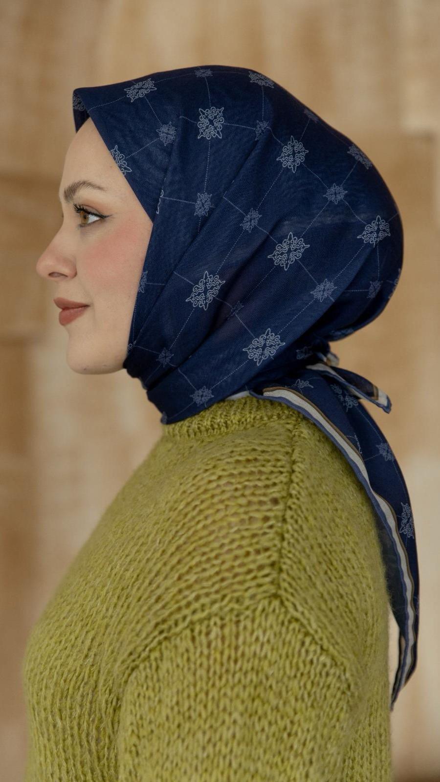 Locella Soft Pamuk Eşarp Lacivert-10